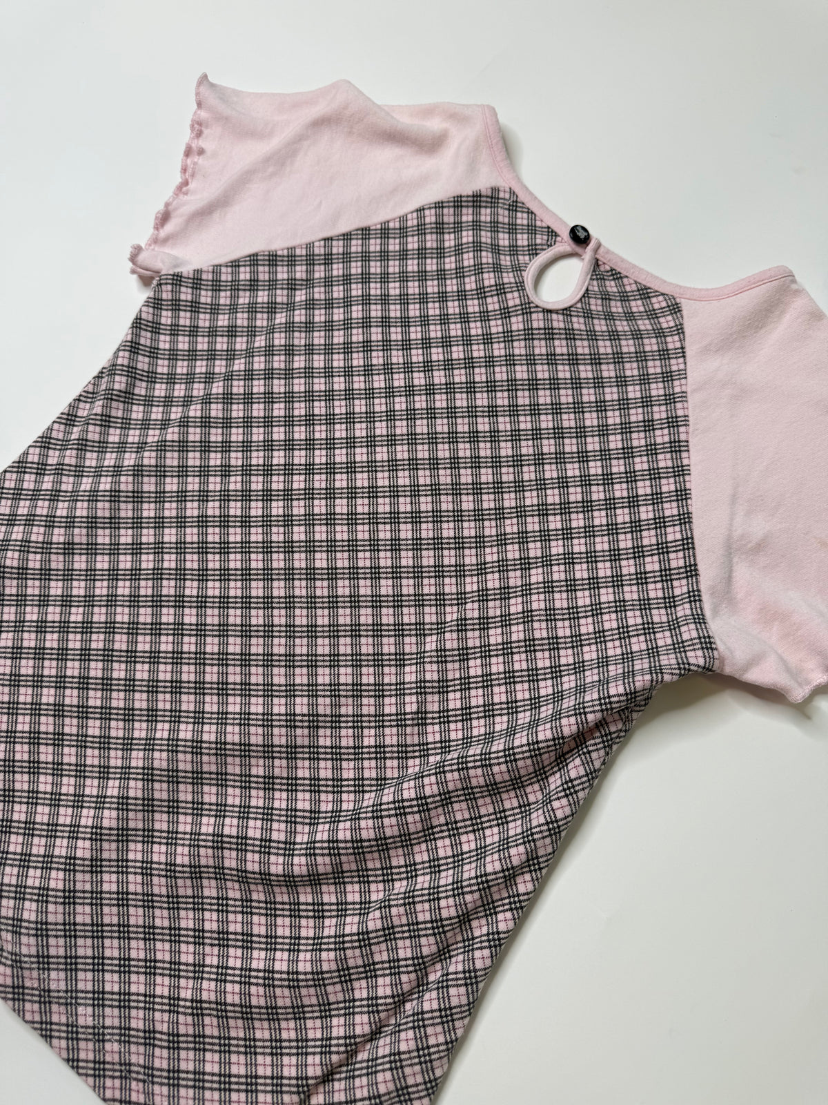 BURBERRY LONDON PINK CHECK RAGLAN TOP (L)