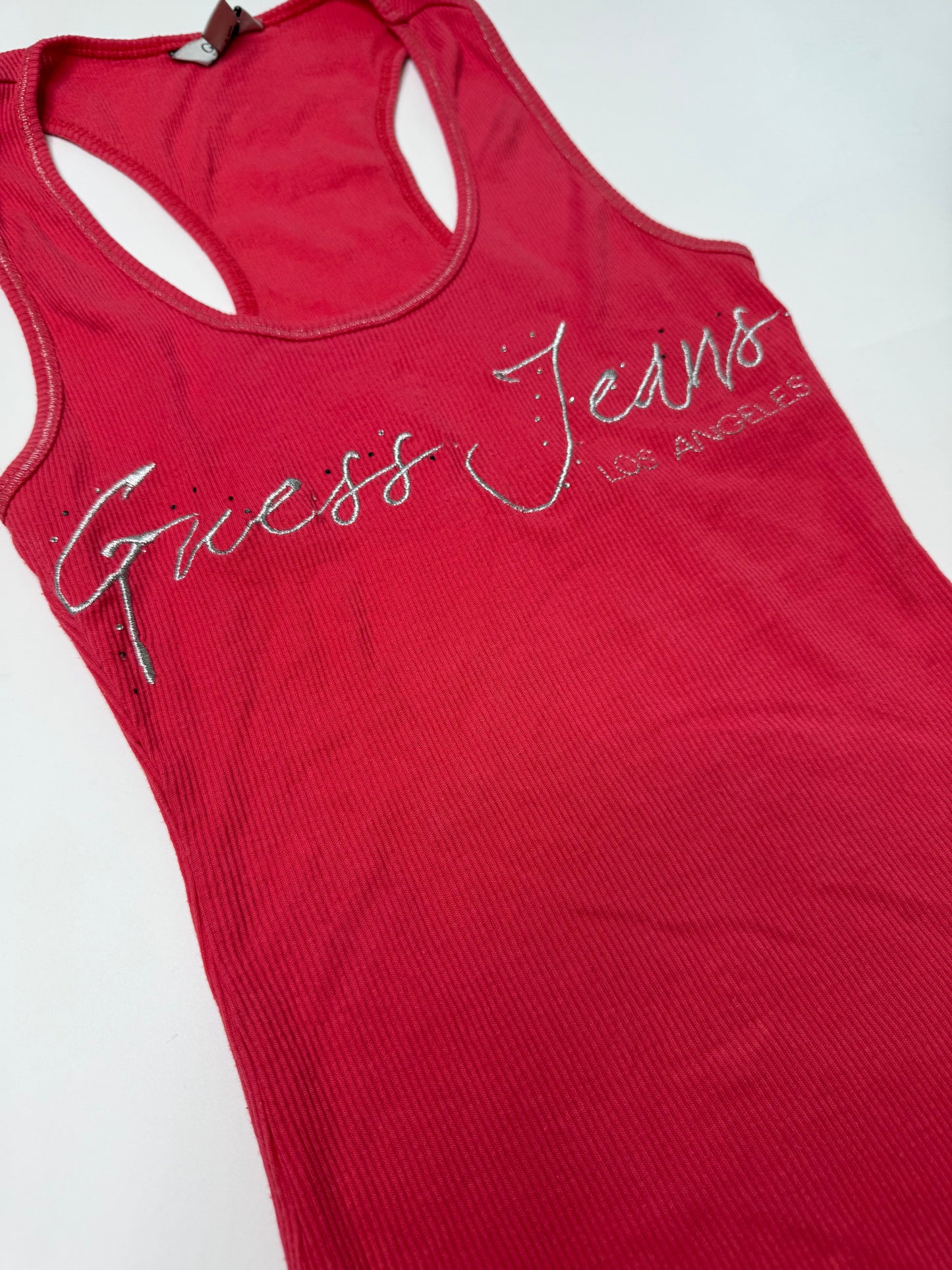 GUESS JEANS LOS ANGELES VINTAGE GLITTER TANK TOP (XS)
