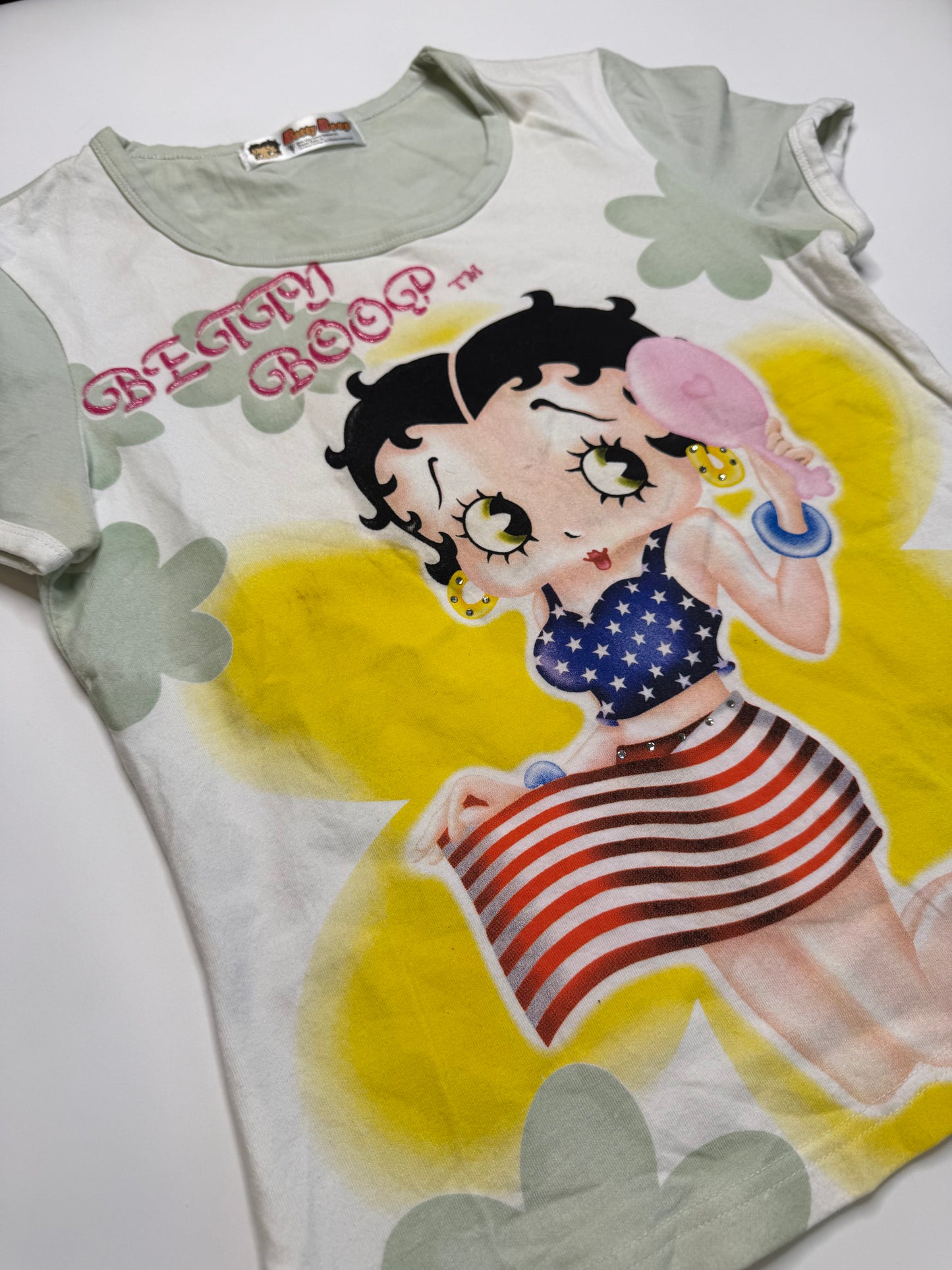 BETTY BOOP VINTAGE STARS & STRIPES T-SHIRT (M)
