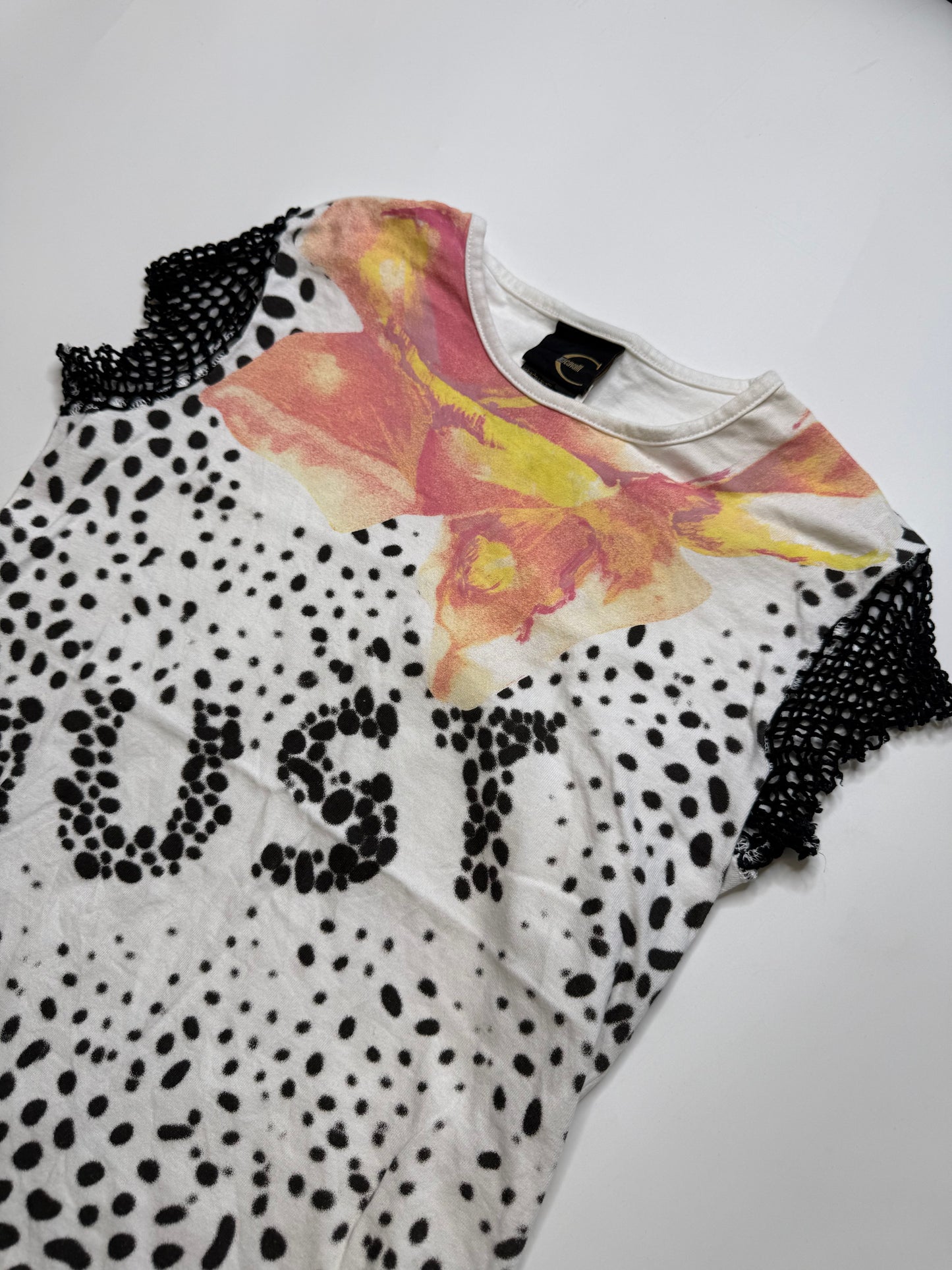 JUST CAVALLI DOT PRINT TEE – WHITE (XS)