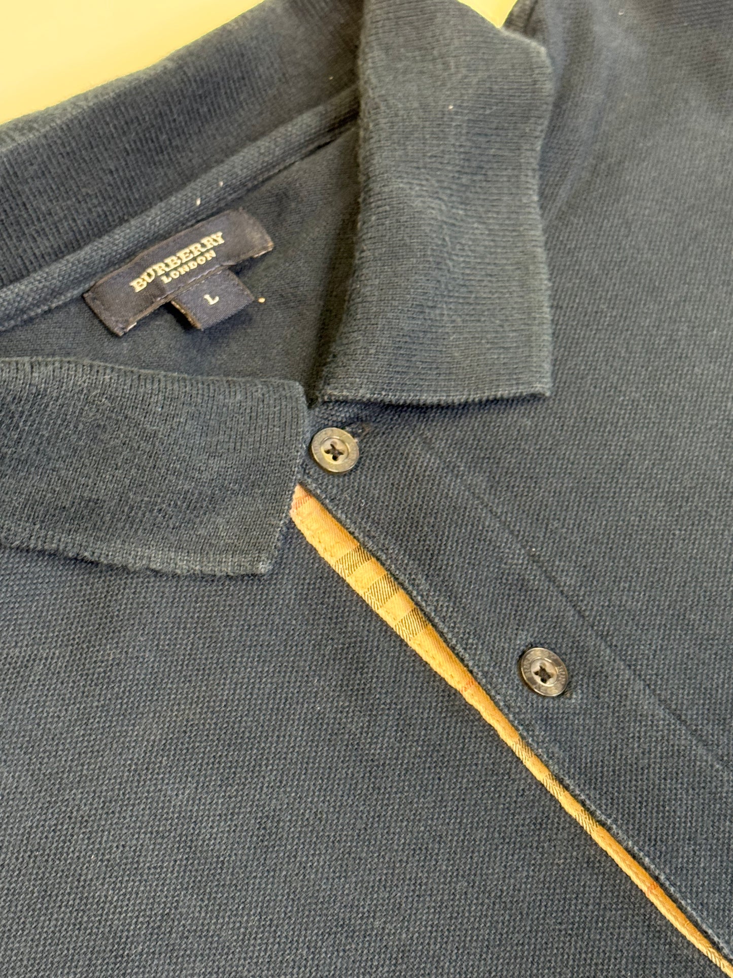 VINTAGE DARK BLUE BURBERRY POLO (L)