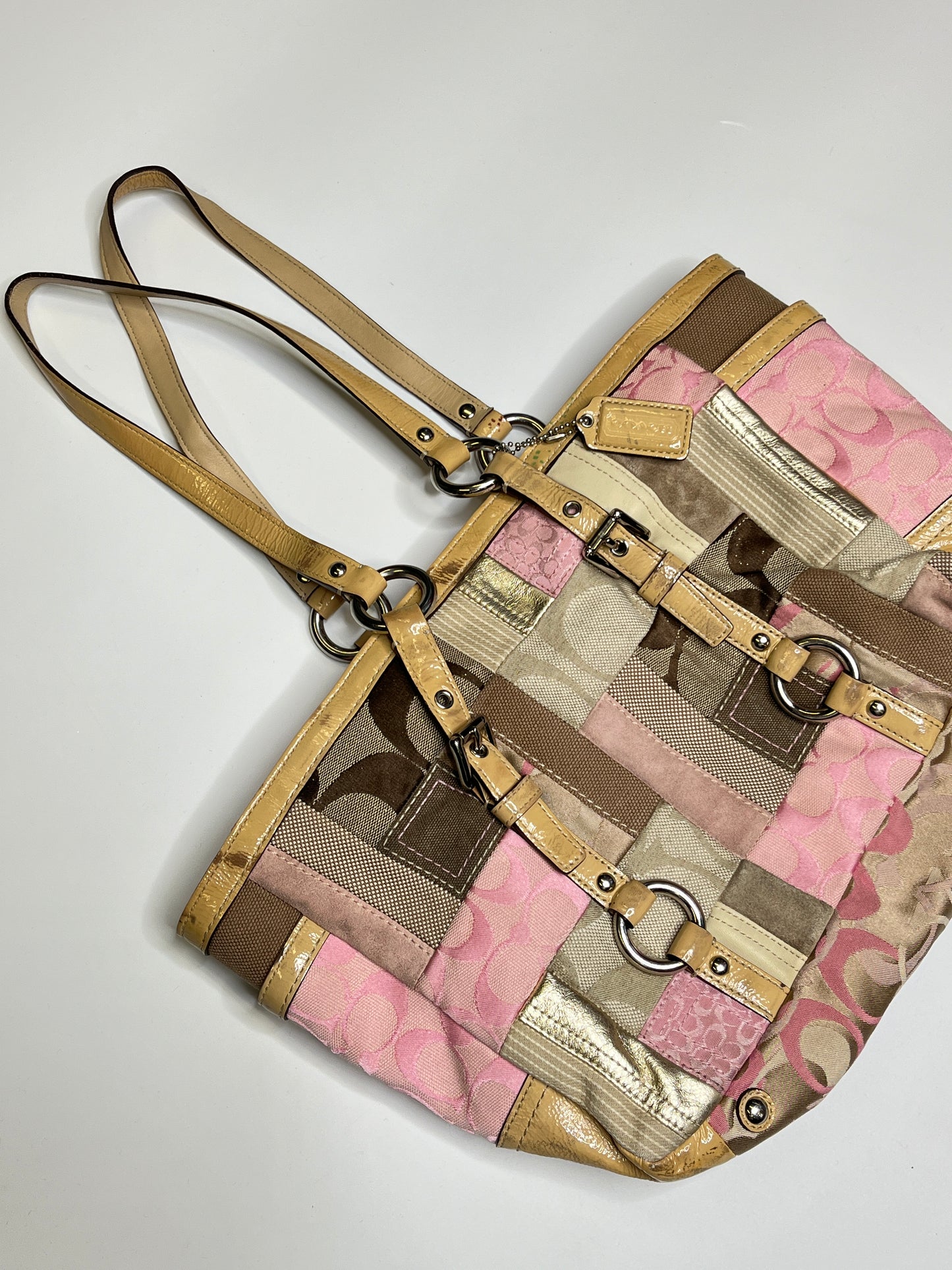 PINK PATCHWORK COACH PURSE