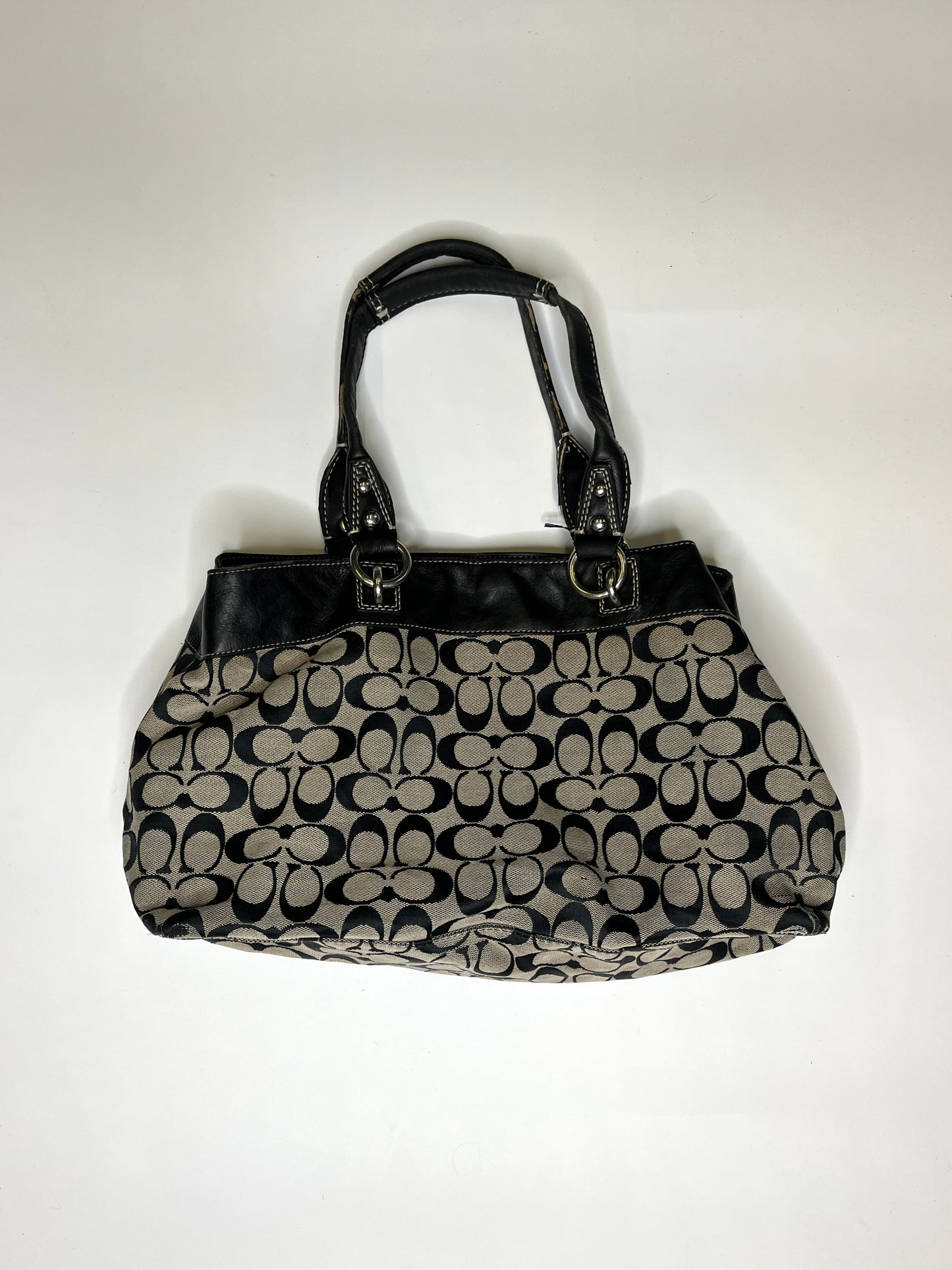 COACH BLACK LEATHER MONOGRAM PURSE