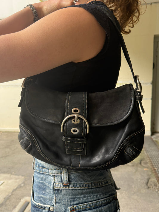 VINTAGE COACH REAL LEATHER BAG