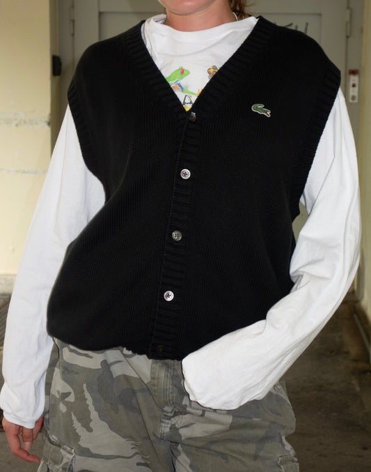 LACOSTE KNIT VEST BLACK (L)