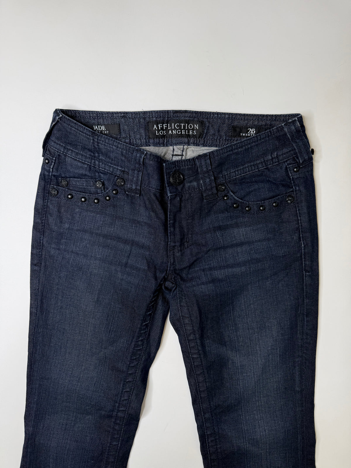 AFFLICTION JADE BOOTCUT JEANS – DARK WASH (26)