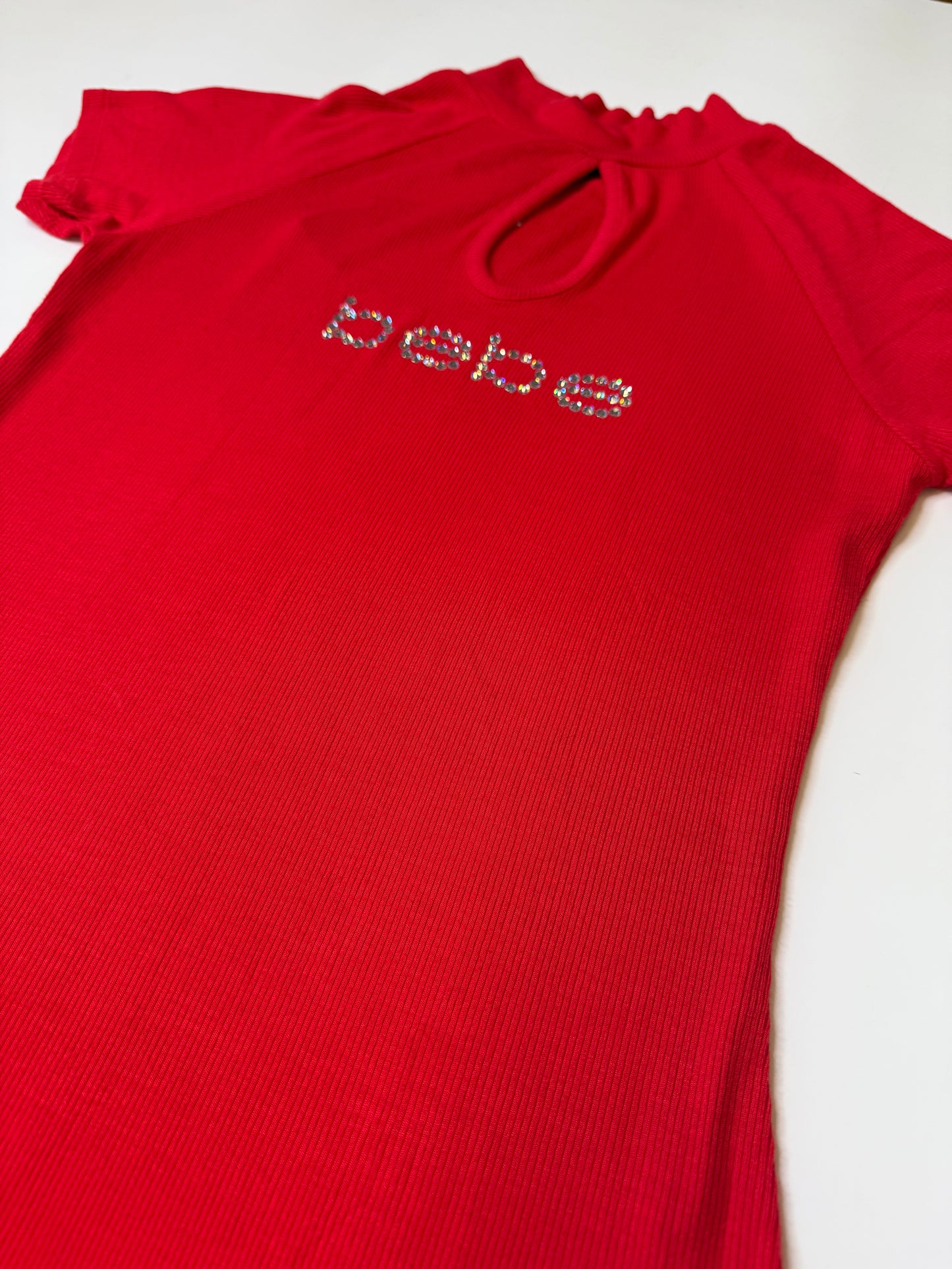 VINTAGE BEBE DRESS IN RED NEW WITH TAG!(S)