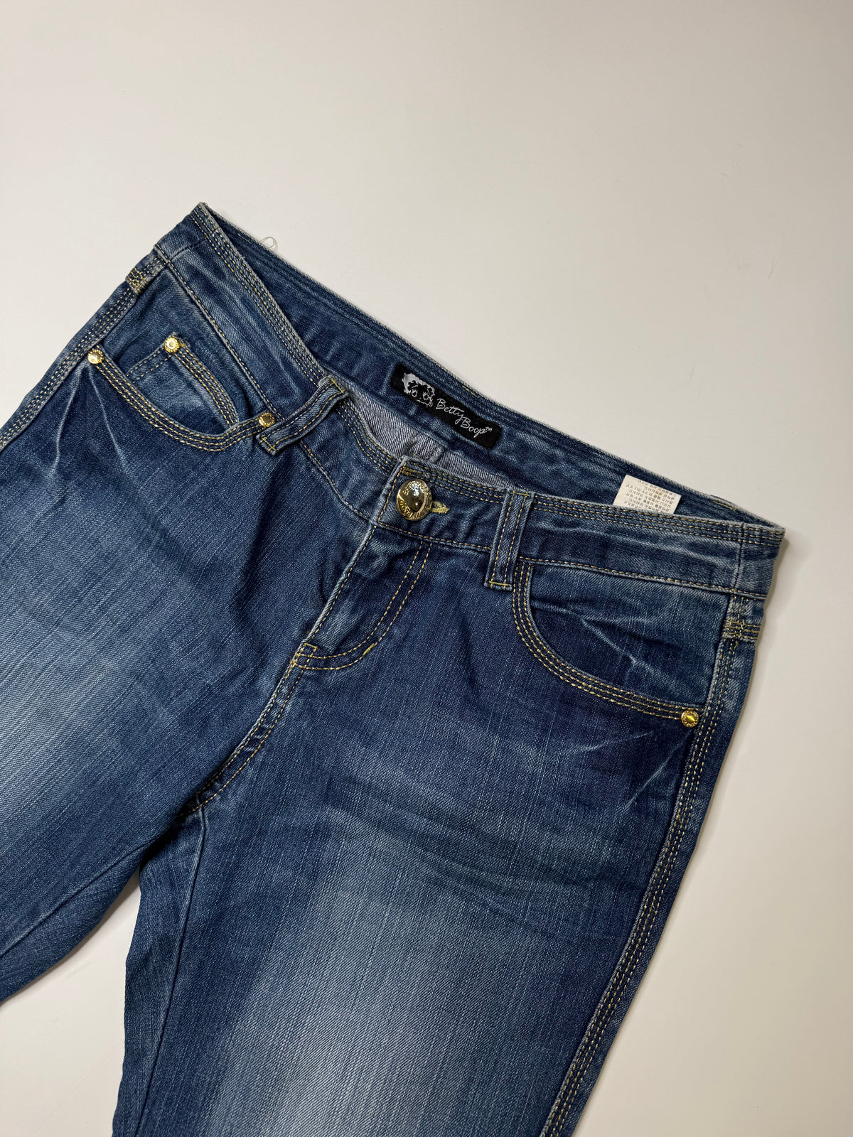 BETTY BOOP RHINESTONE JEANS – DARK WASH (~M)