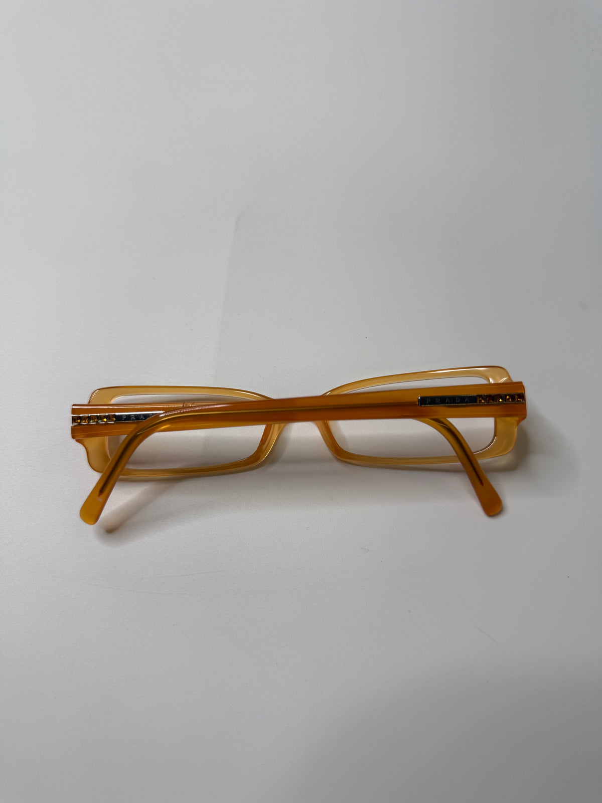 PRADA VINTAGE AMBER CRYSTAL EYEGLASSES