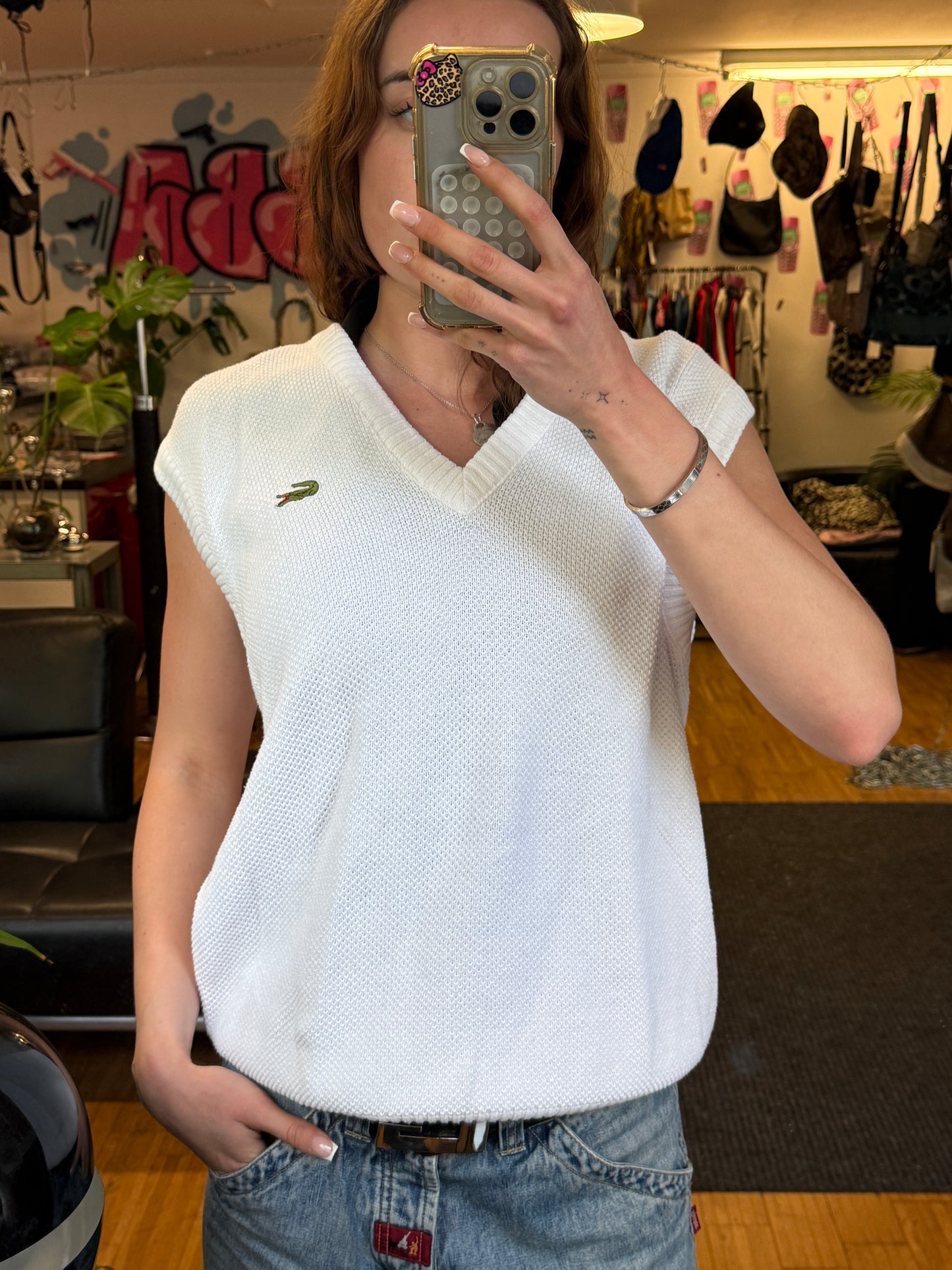 LACOSTE KNIT VEST WHITE (~L)