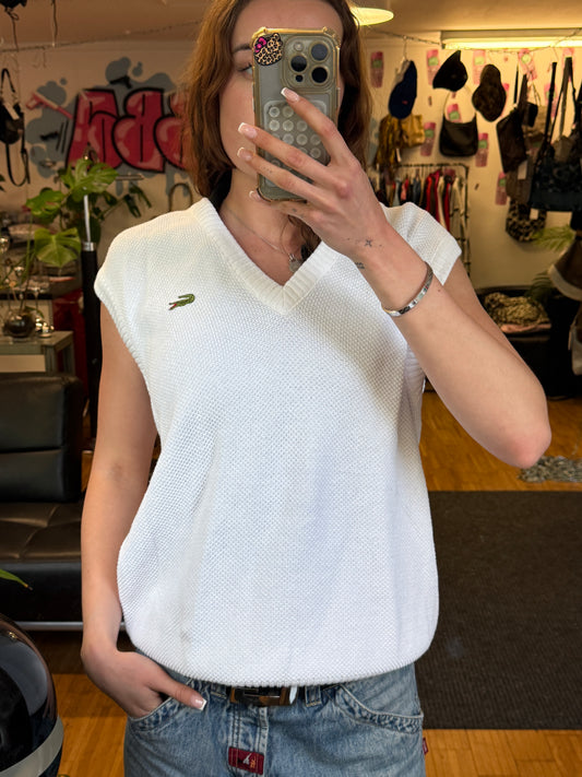 LACOSTE KNIT VEST WHITE (~L)