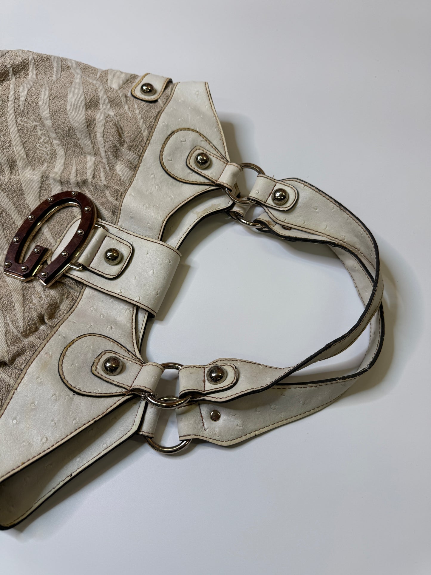 G-LOGO GUESS PURSE ZEBRA/WOOD