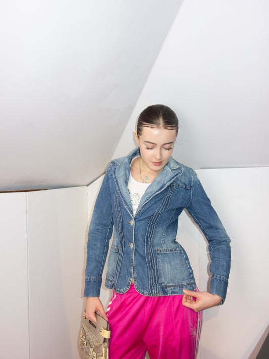 BLANCO JEANS BLAZER RUFFLED (S)