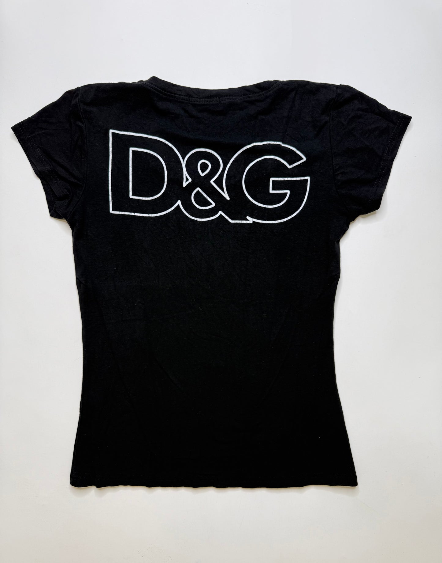 D&G RHINESTONE LOGO TEE – BLACK (~S)