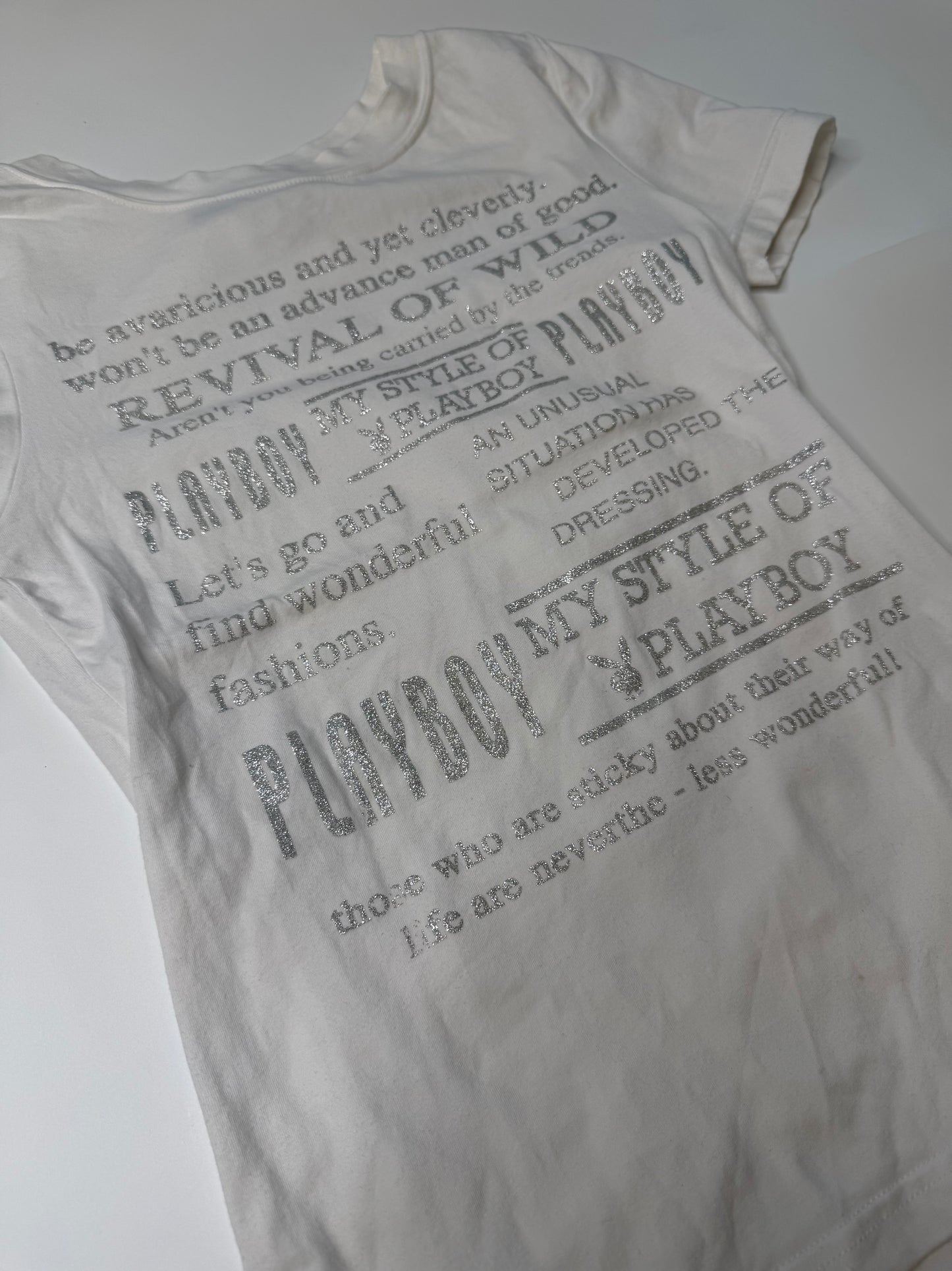PLAYBOY VINTAGE GLITTER LOGO T-SHIRT