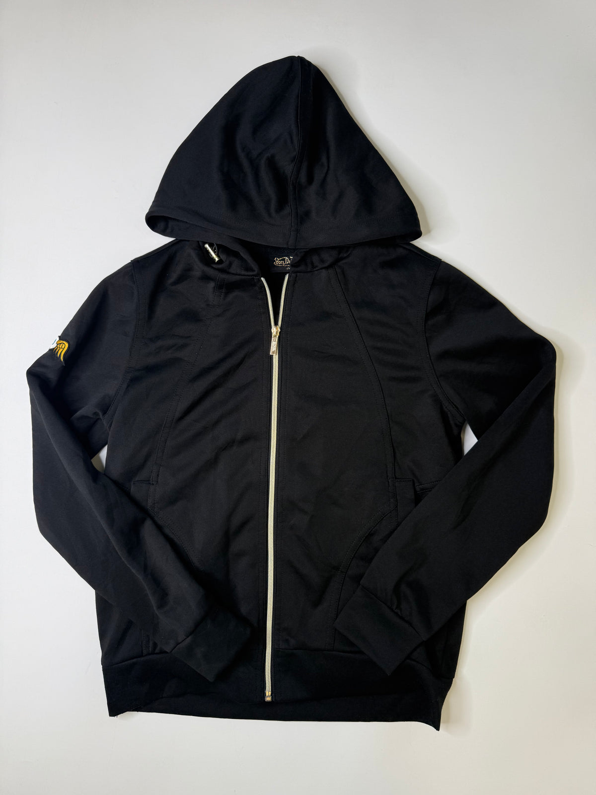 VON DUTCH RHINESTONE LOGO HOODIE BLACK (M)