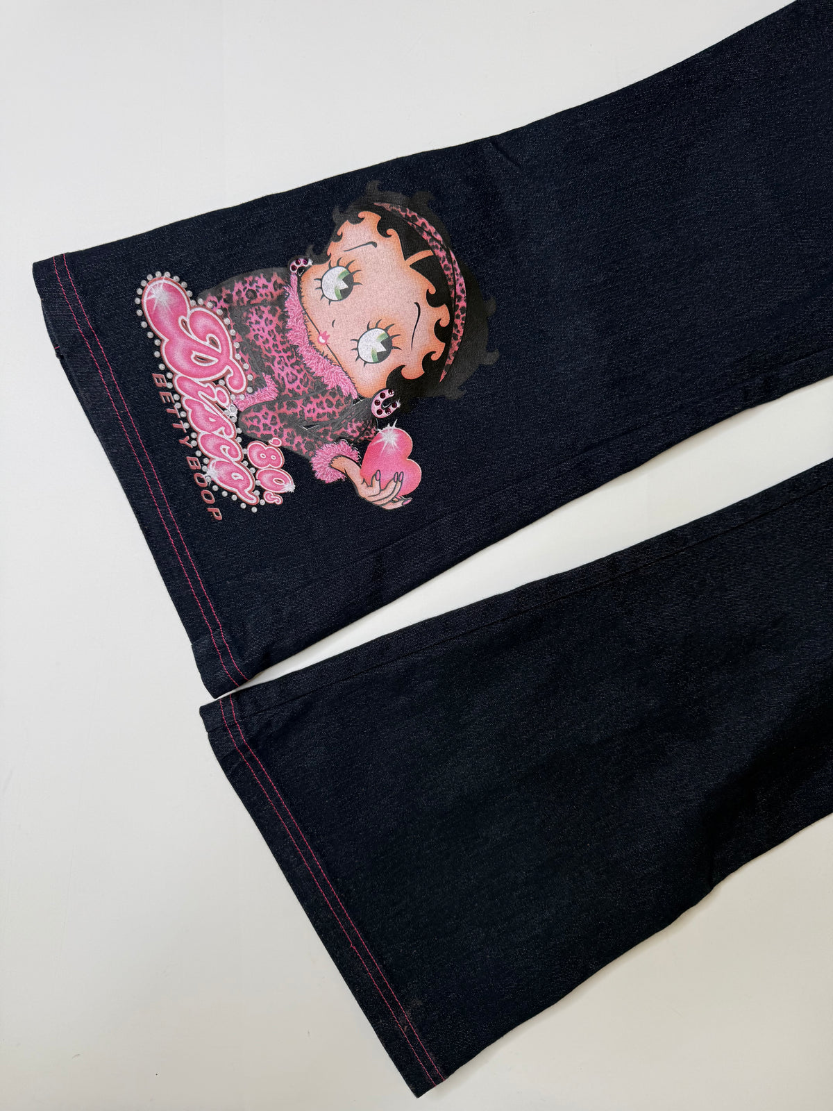BETTY BOOP LEOPARD FUR TRIM JEANS DARK BLUE (12)
