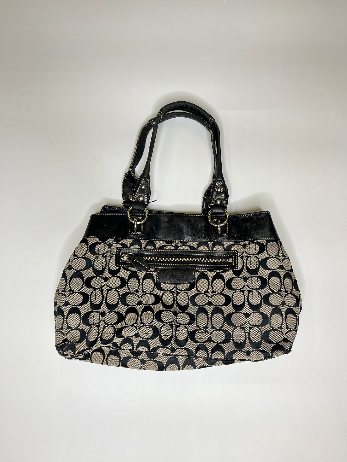 COACH BLACK LEATHER MONOGRAM PURSE