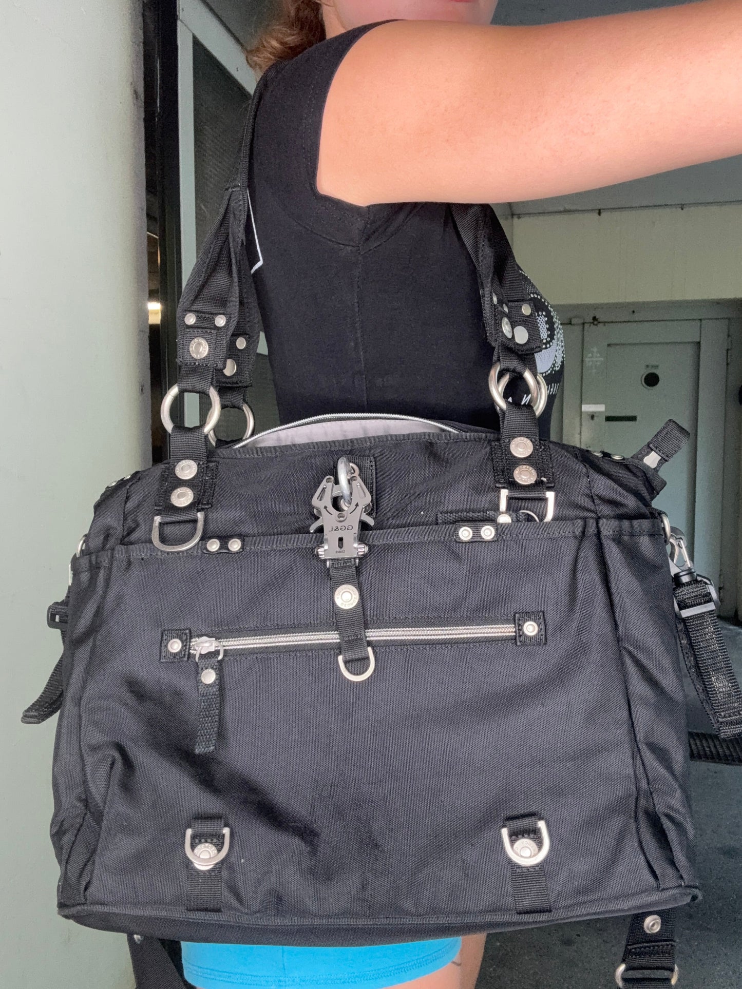 GEORGE GINA & LUCY NYLON TOTE – BLACK "BABY2ROCK"