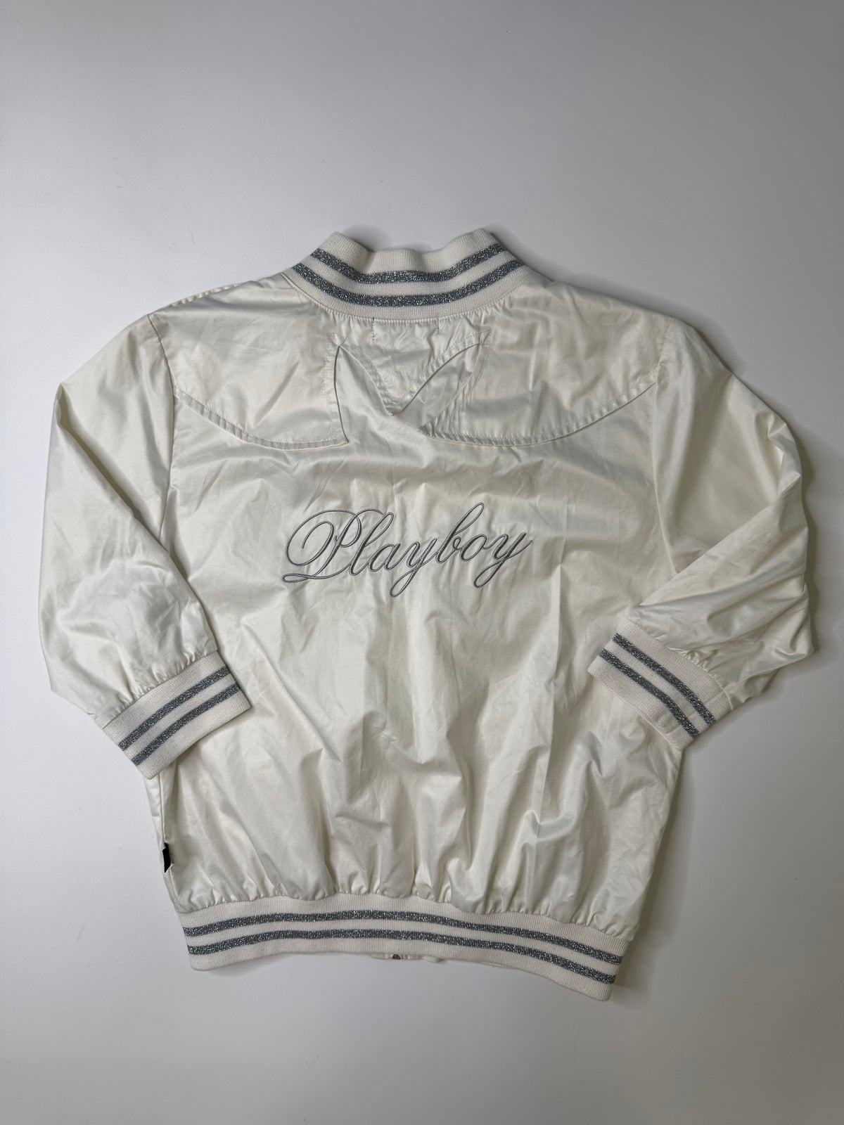 PLAYBOY GLITTER STRIPE BOMBER JACKET (S)