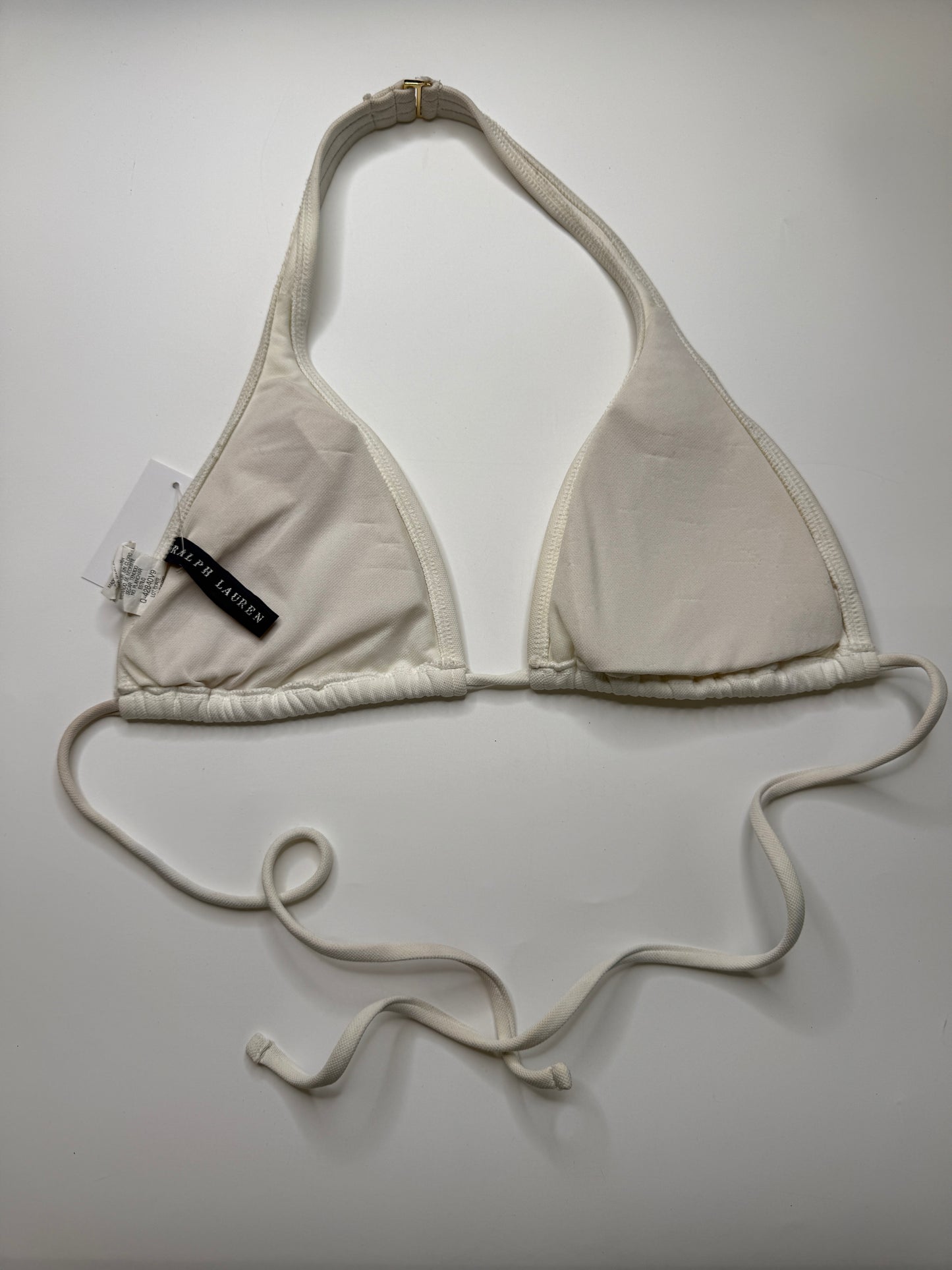 RALPH LAUREN BIKINI TOP – WHITE MULTICOLOR PONY (S)