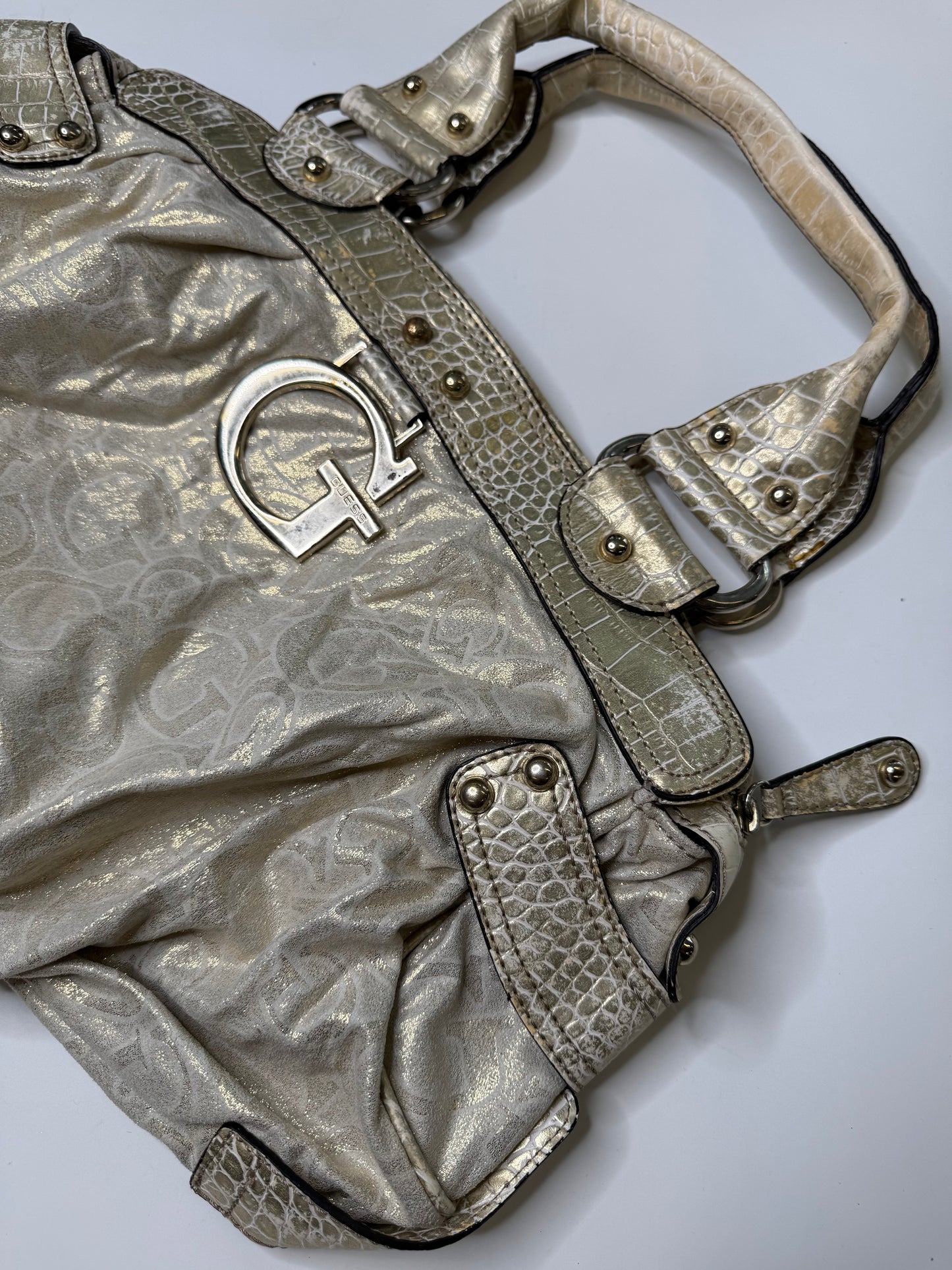 VINTAGE GUESS METALLIC CRACKLE BAG (GOLD)