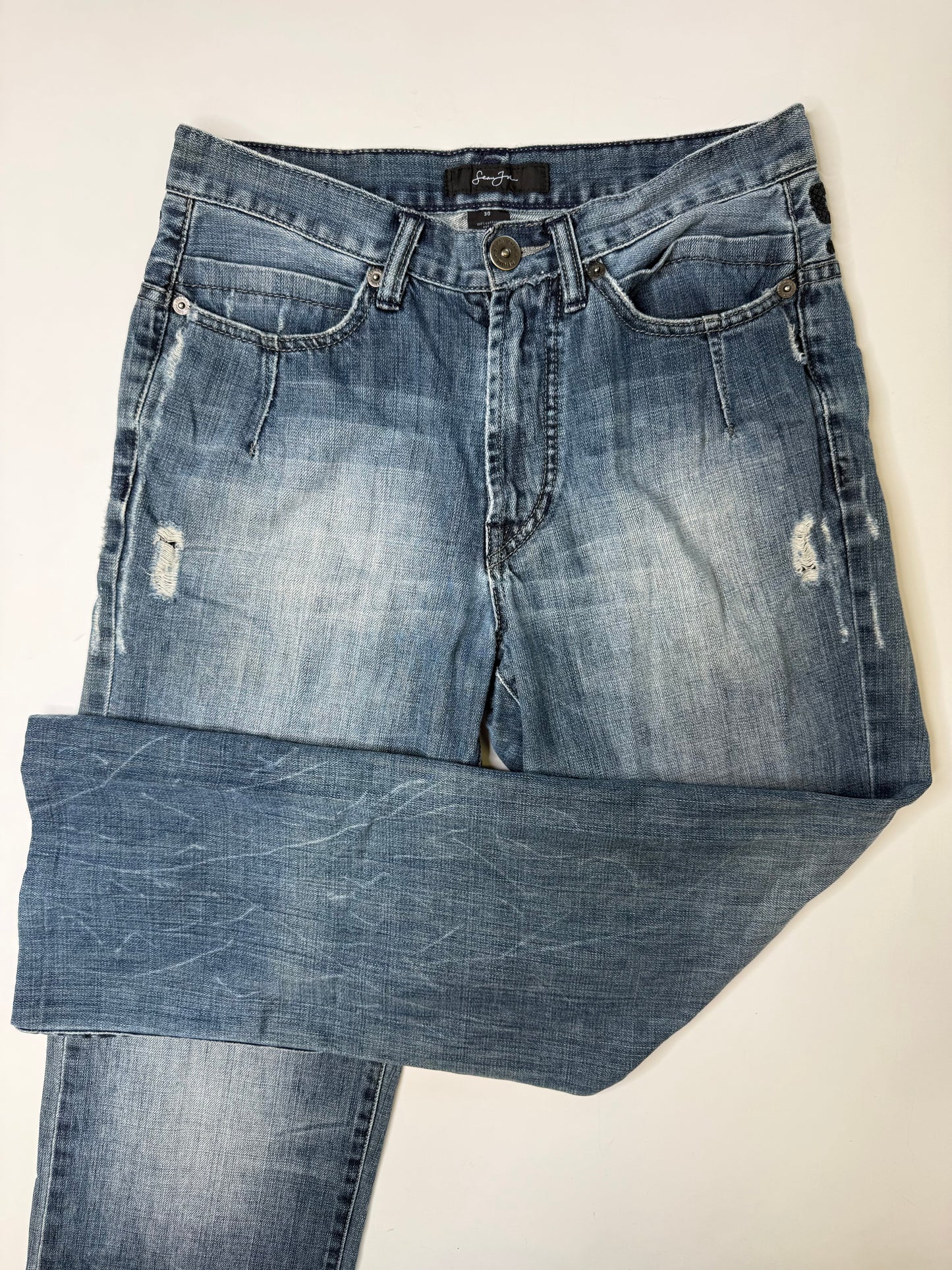 SEAN JOHN DISTRESSED JEANS (BLUE) (30)