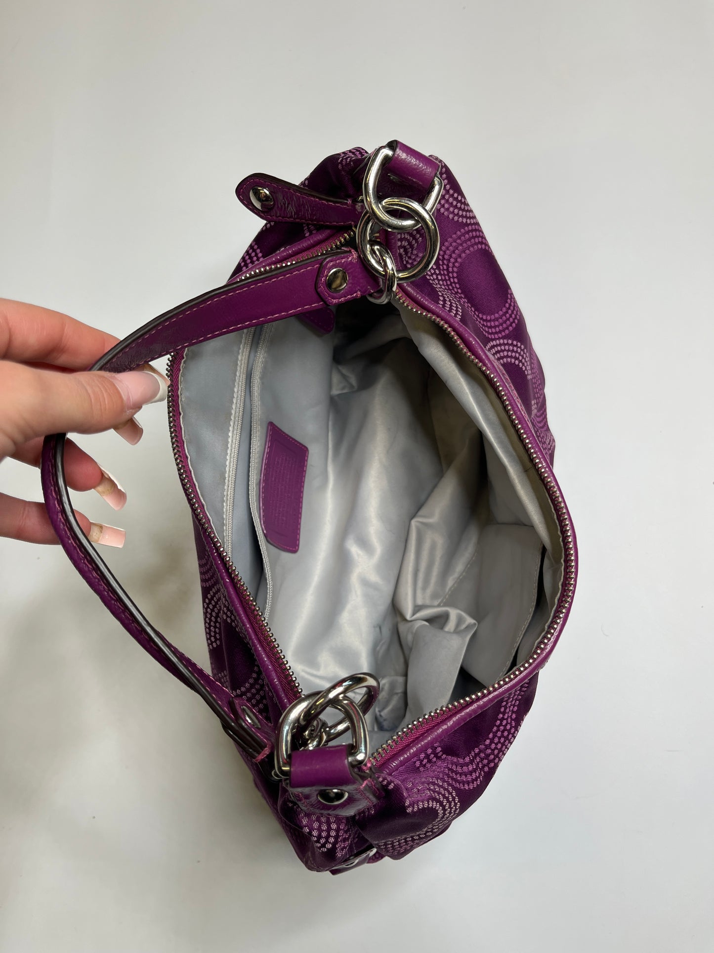 PURPLE COACH PURSE
