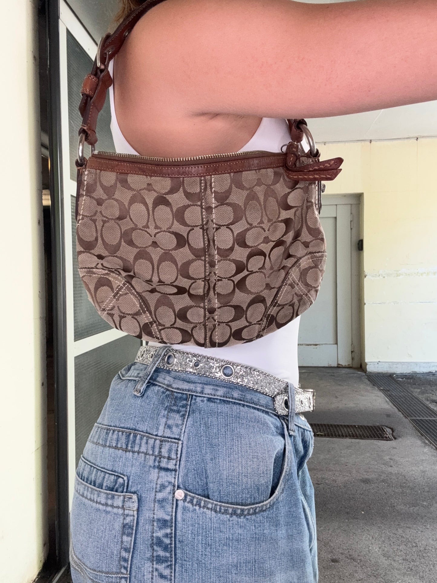 COACH VINTAGE SIGNATURE C TAN CROSSBODY BAG