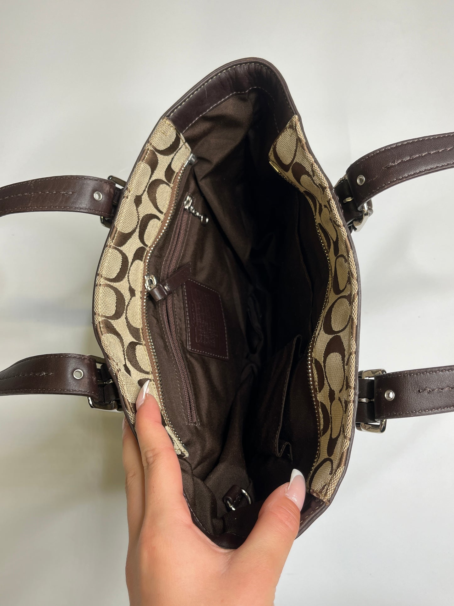 COACH MONOGRAM BROWN LEATHER PURSE