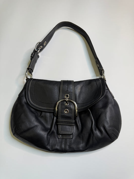 COACH REAL LEATHER MINI BAG BLACK