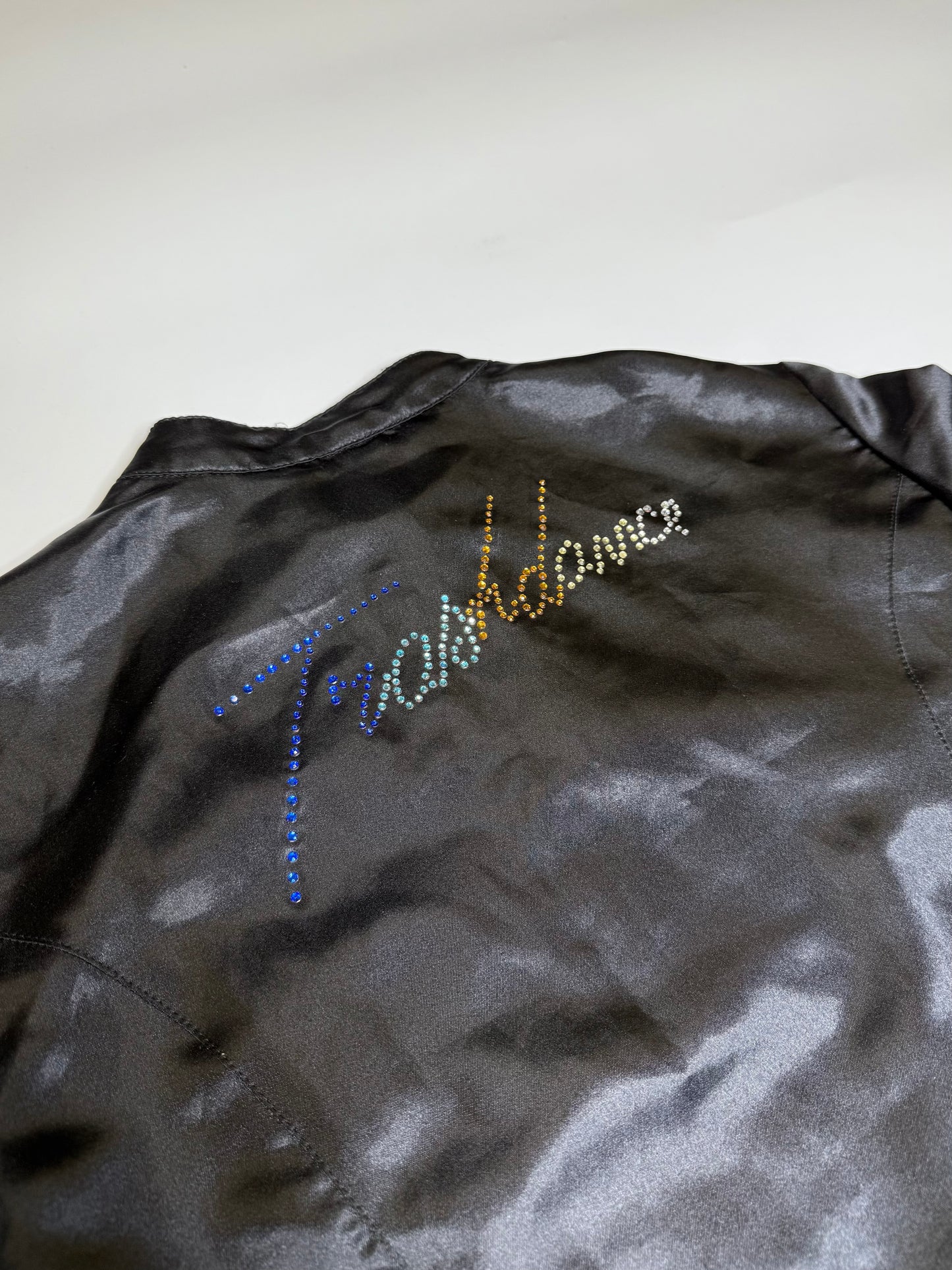 VINTAGE 2000s MISS SIXTY RHINESTONE RUFFLED JACKET