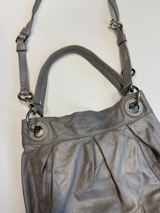 COACH PURSE GREY LEATHER
