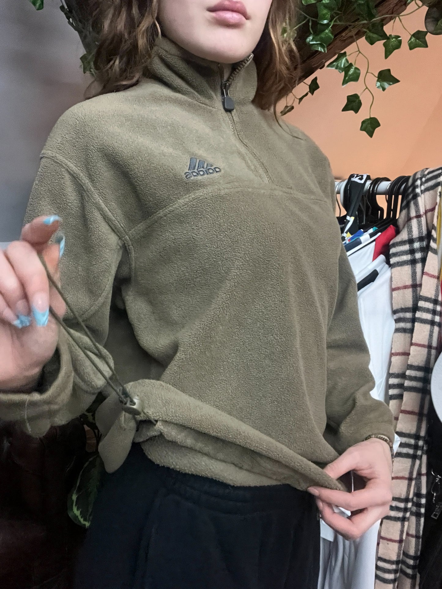 ADIDAS FLEECE KHAKI 1990s! (M)