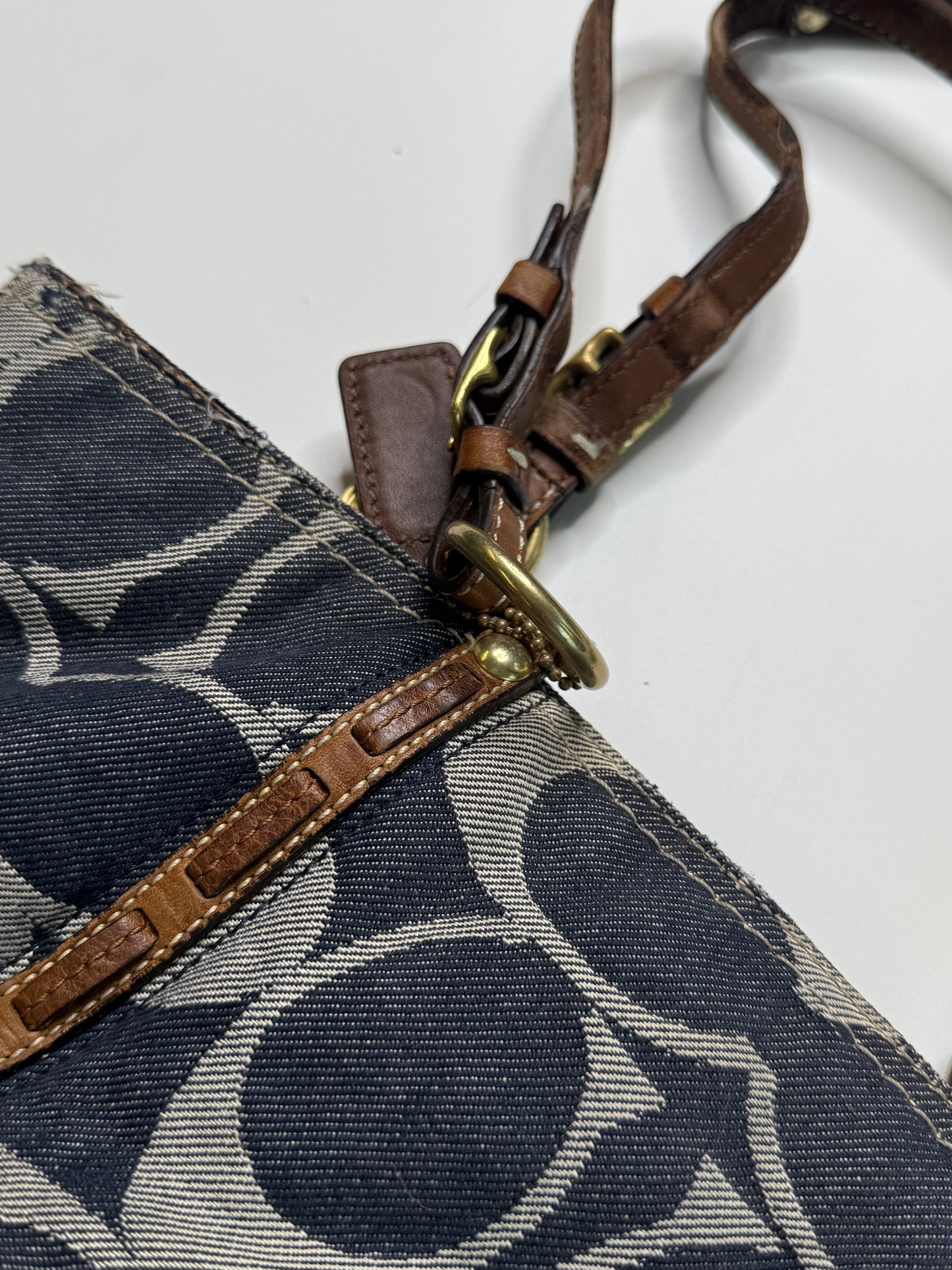 COACH VINTAGE SIGNATURE DENIM TOTE BAG