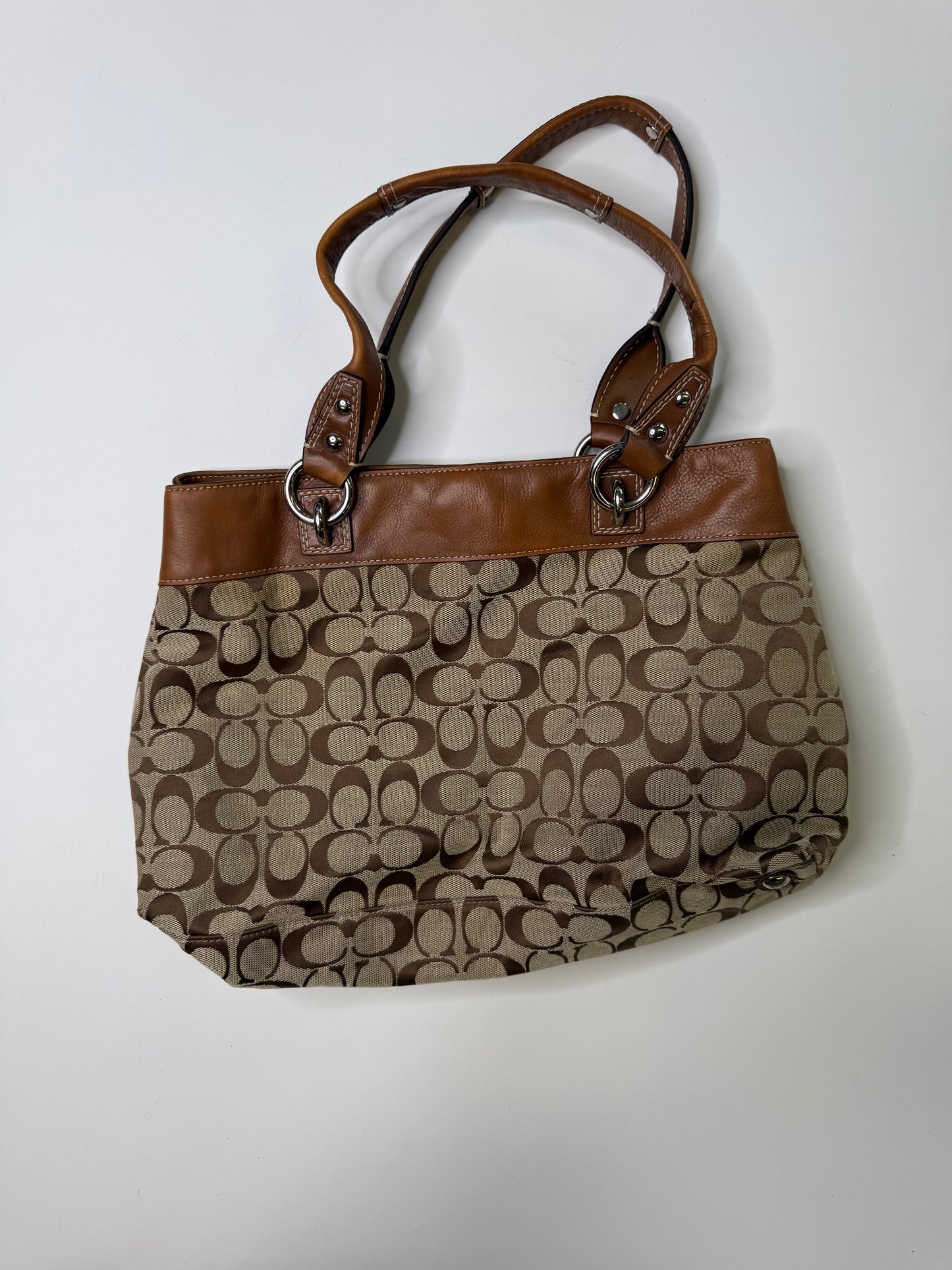 COACH SIGNATURE TOTE BAG (BROWN)