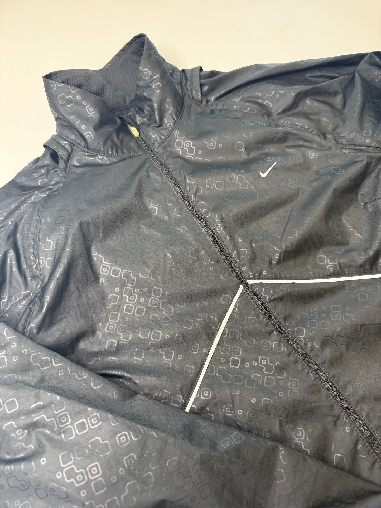NIKE VINTAGE Y2K PRINT ZIP RUNNING JACKET / VEST, 2 in 1