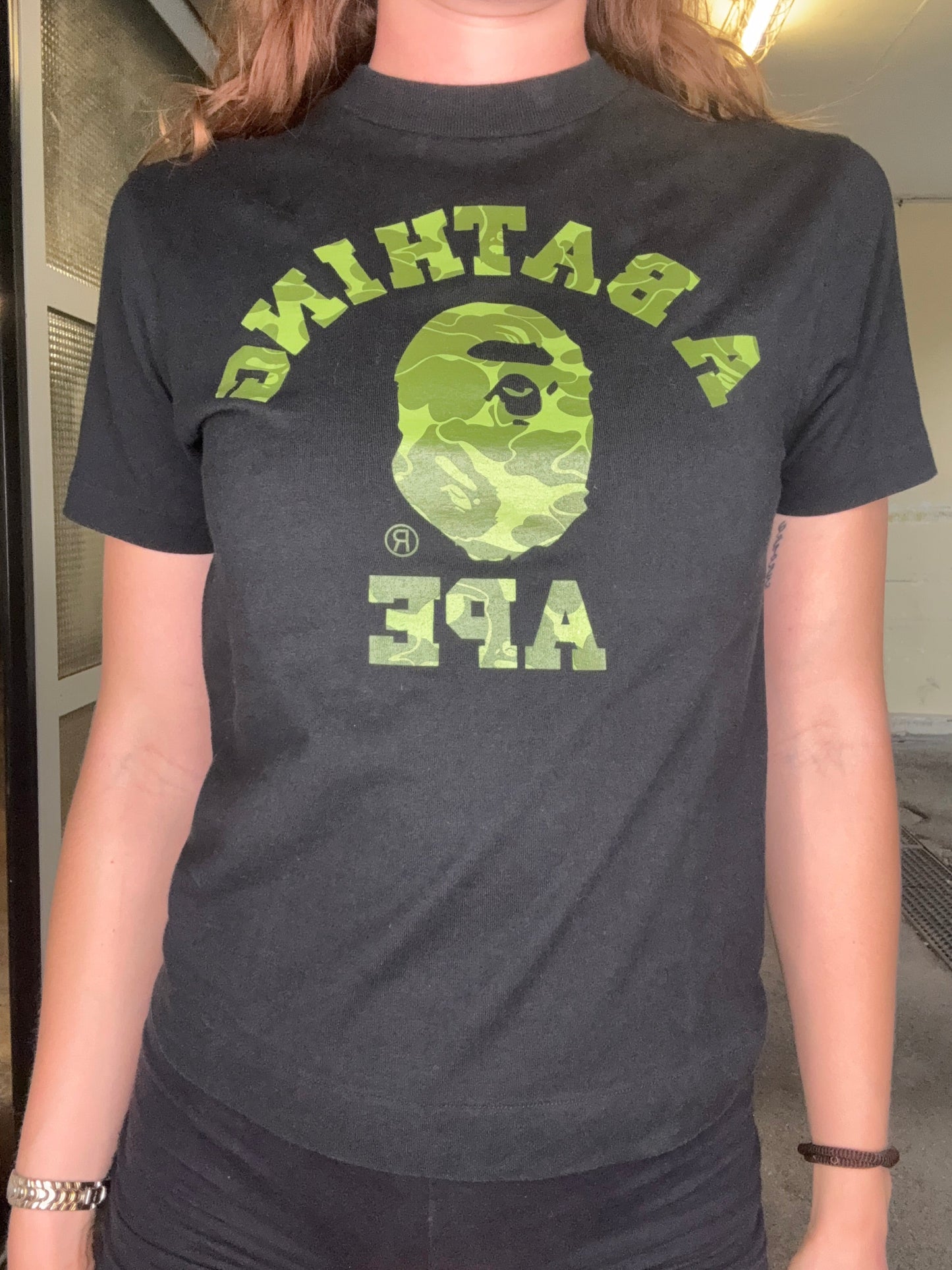 BAPE APE SHALL NEVER KILL APE TEE – GREEN CAMO (S)