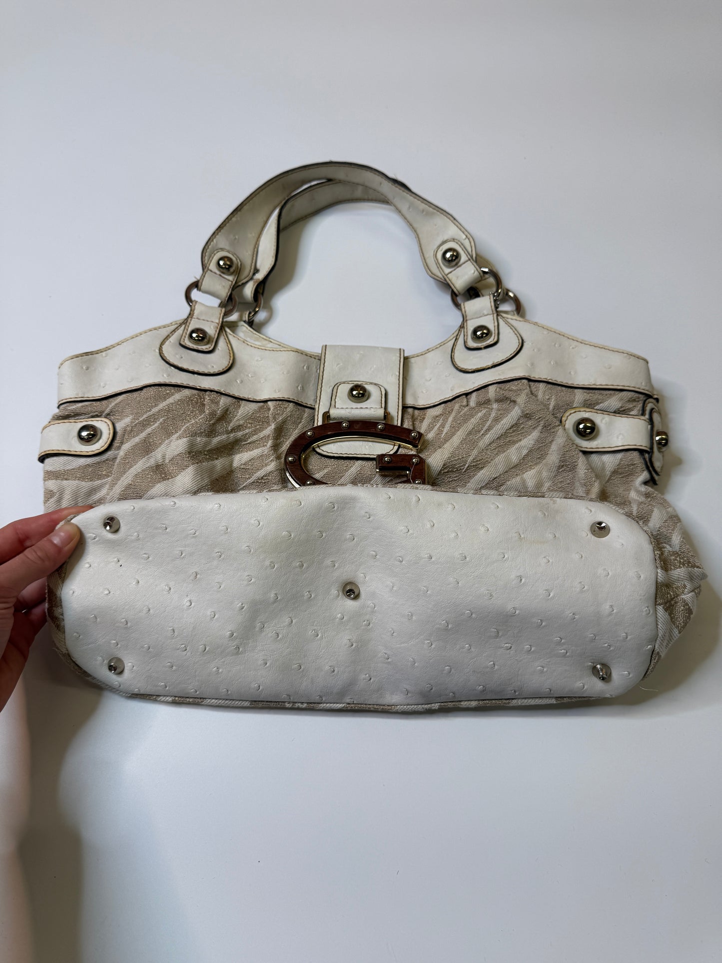 G-LOGO GUESS PURSE ZEBRA/WOOD