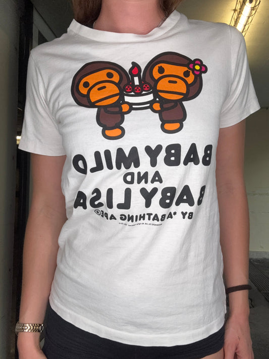 BAPE BABY MILO AND BABY LISA TEE – WHITE (XS)