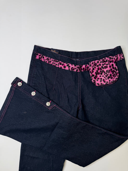 BETTY BOOP LEOPARD FUR TRIM JEANS DARK BLUE (12)