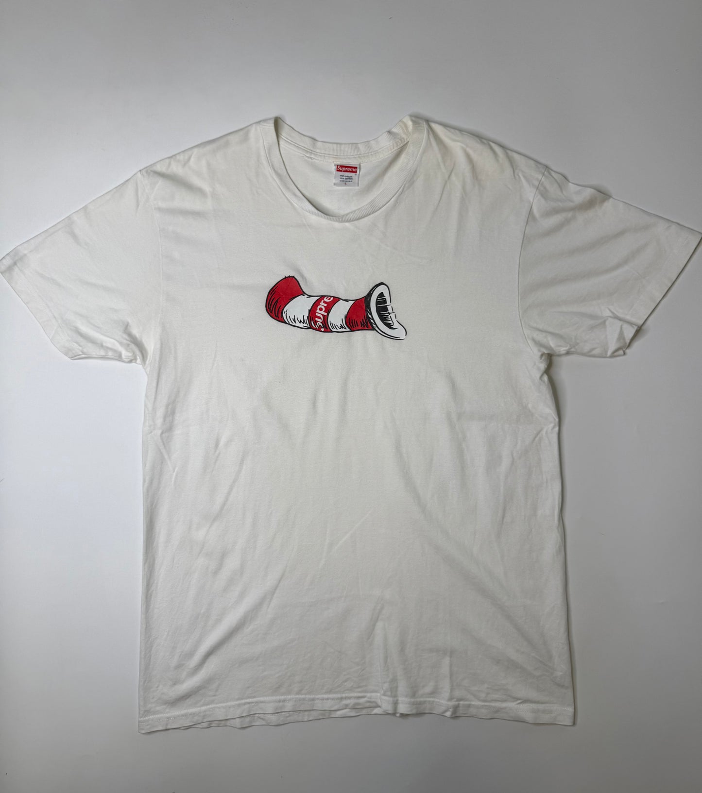 SUPREME CAT IN THE HAT TEE WHITE (L)