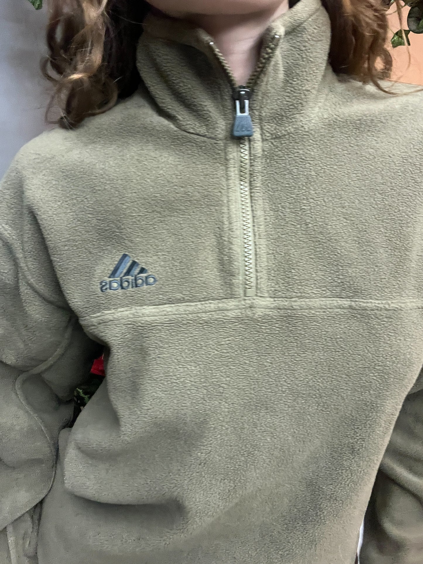 ADIDAS FLEECE KHAKI 1990s! (M)