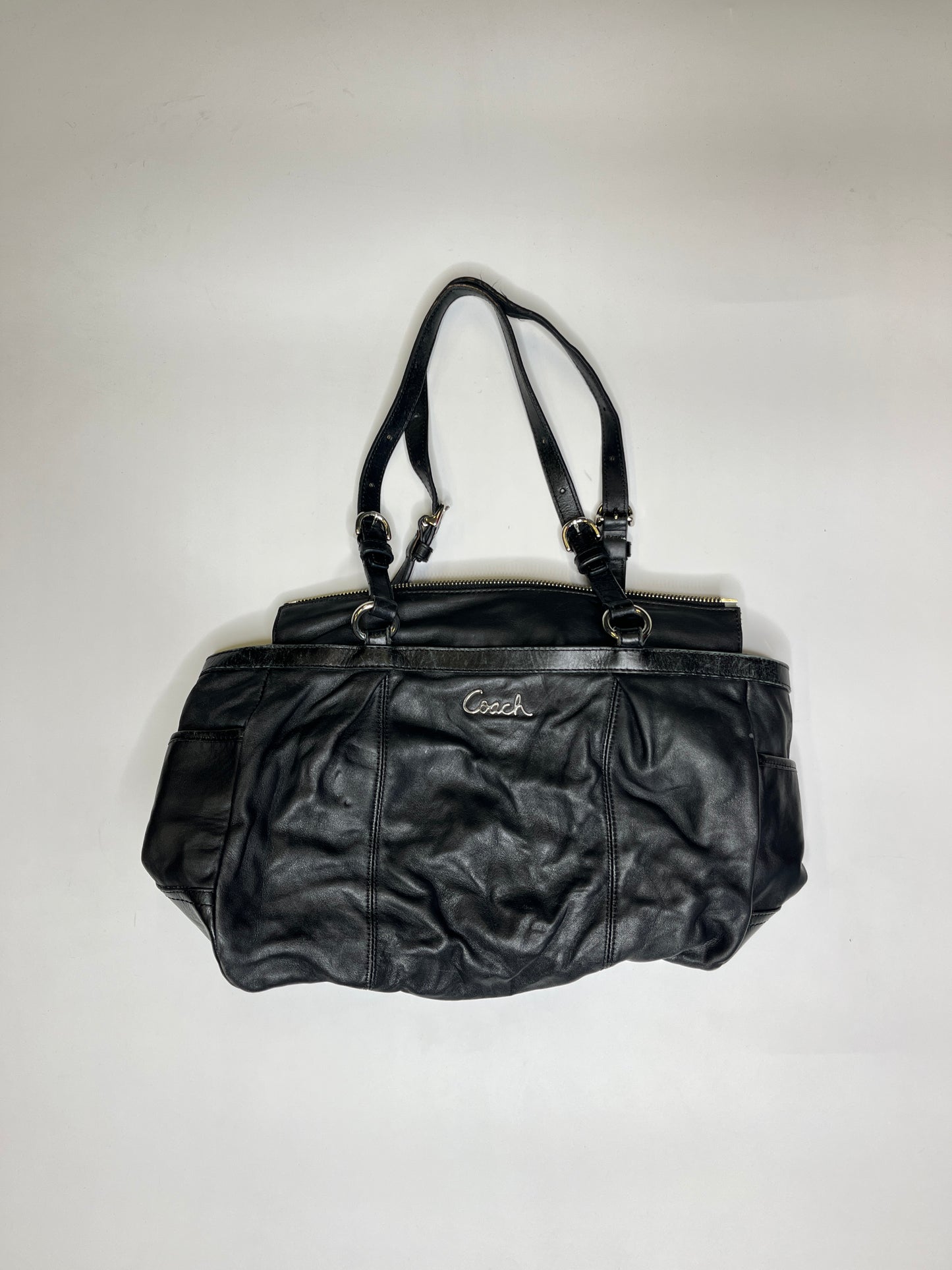BLACK LEATHER COACH PURSE