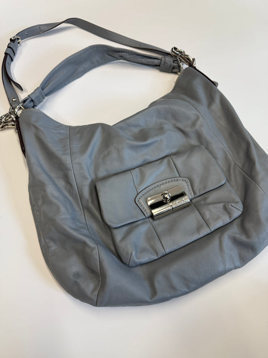COACH PURSE GREY LEATHER