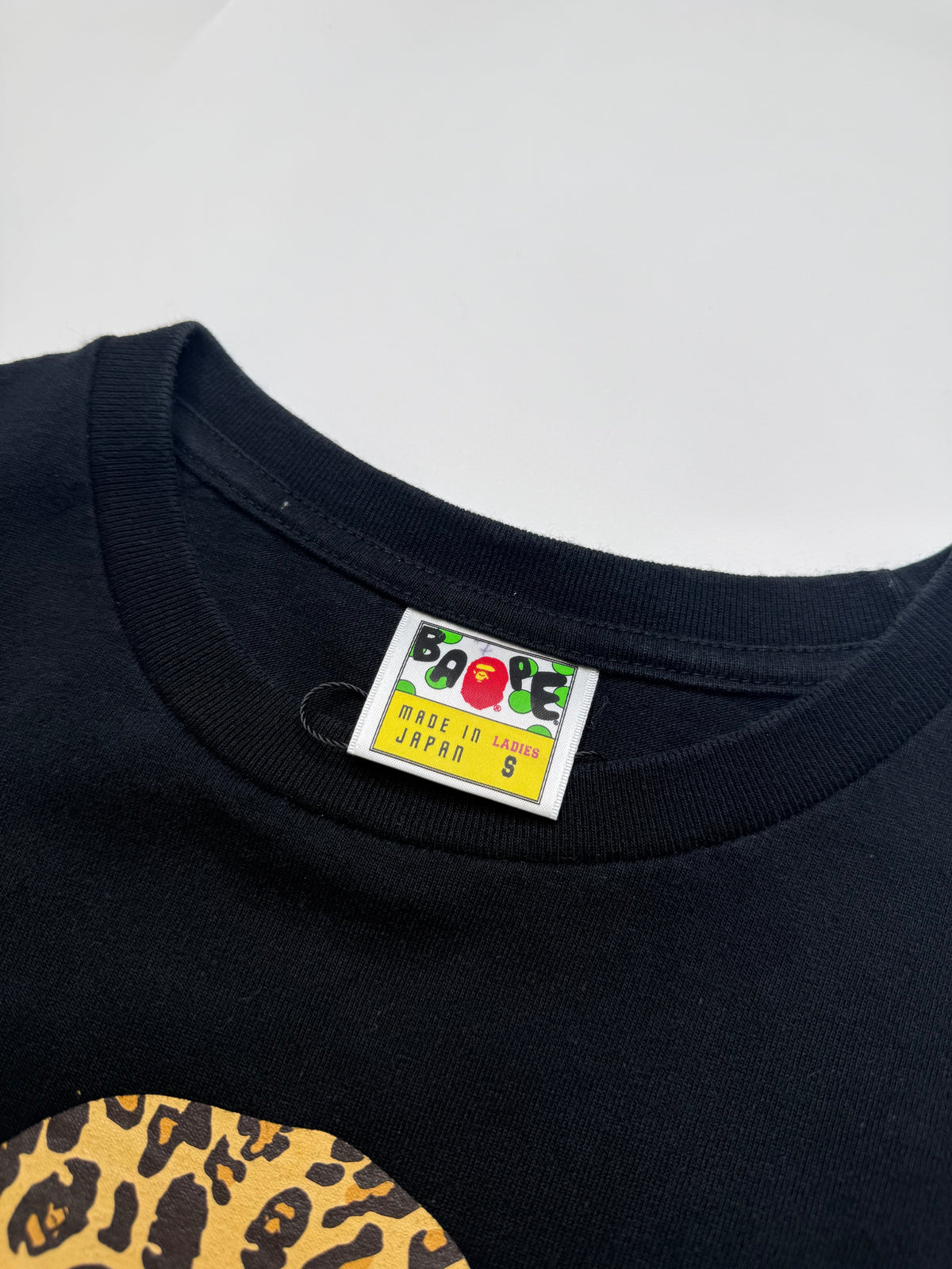 BAPE LADIES LEOPARD PRINT TEE – BLACK (S)