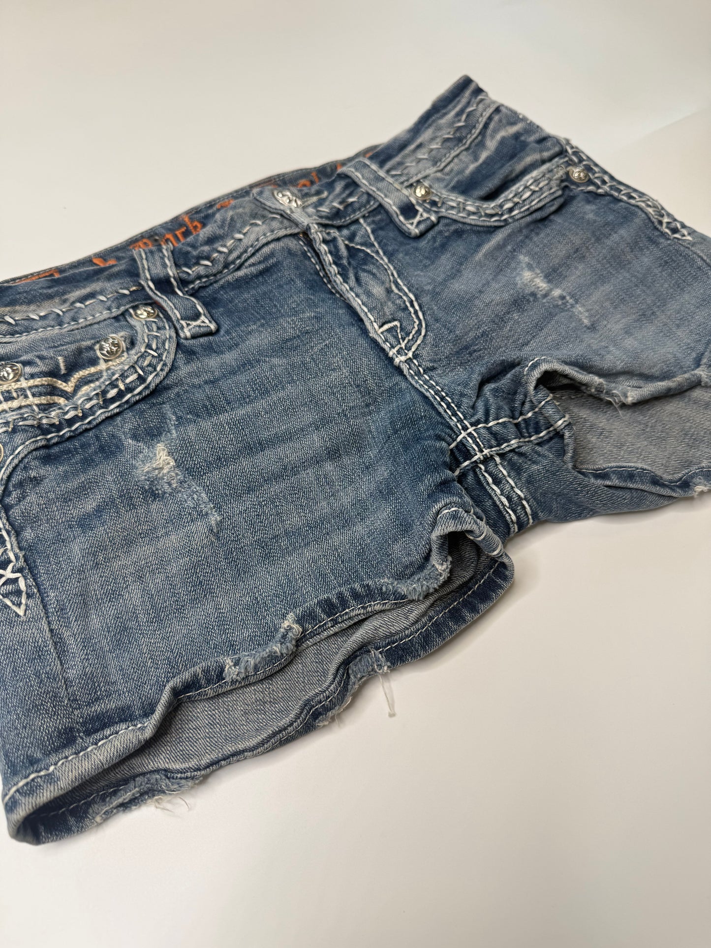 ROCK REVIVAL VINTAGE FLEUR-DE-LIS DENIM SHORTS