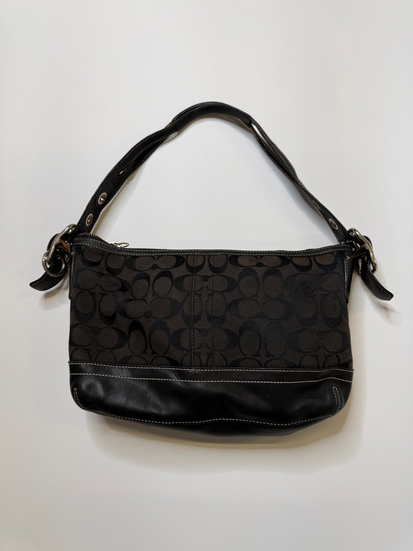 COACH MONOGRAM PURSE GENUINE LEATHER BLACK