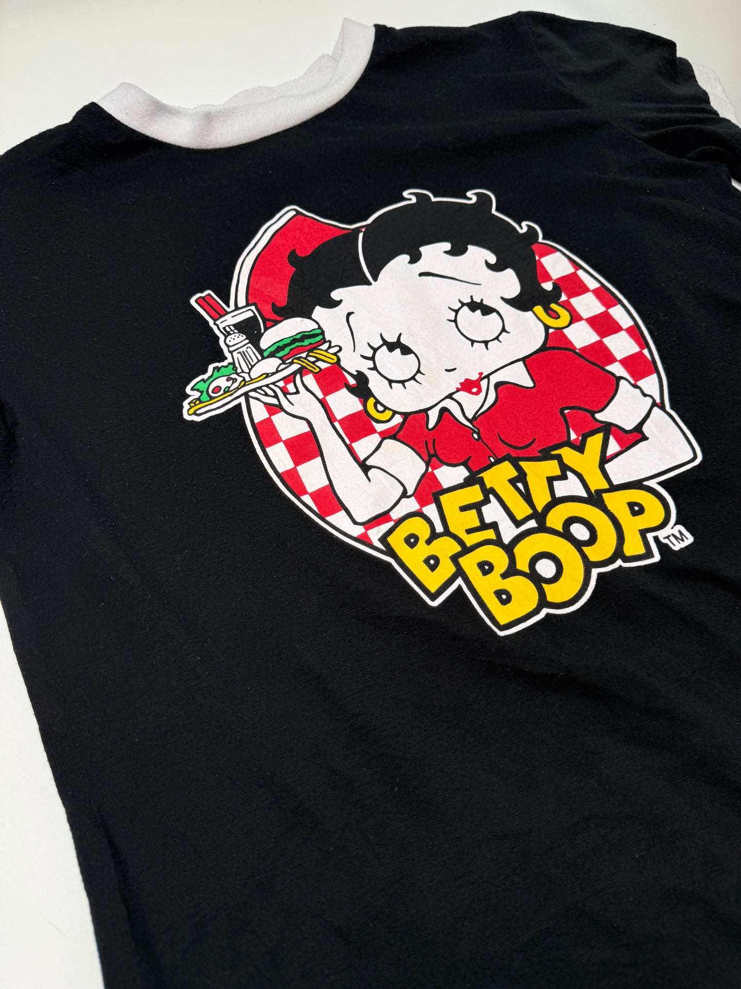 BETTY BOOP VINTAGE DINER GRAPHIC RINGER TEE (M)