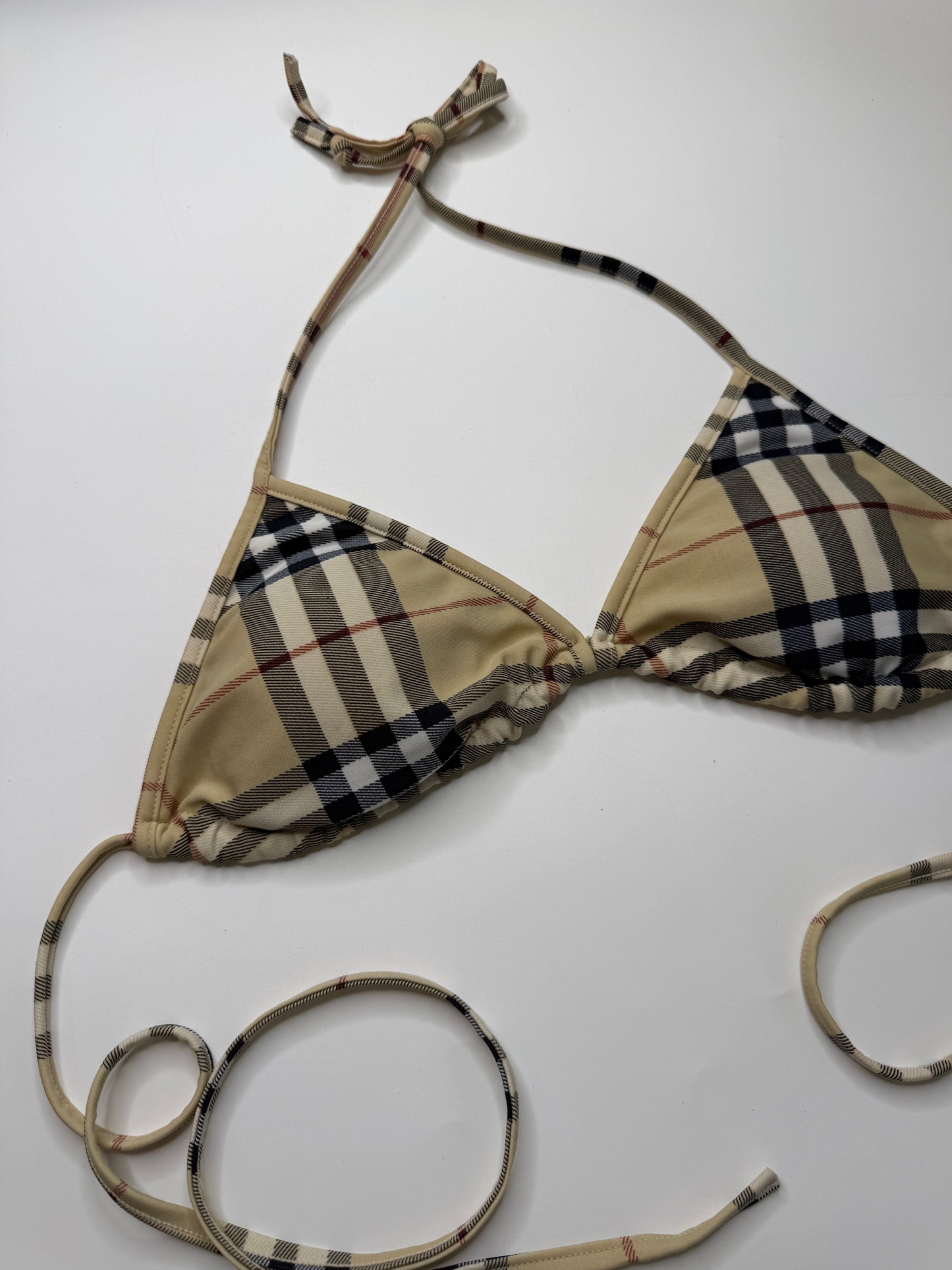 BURBERRY NOVA CHECK BIKINI TOP – BEIGE (S)